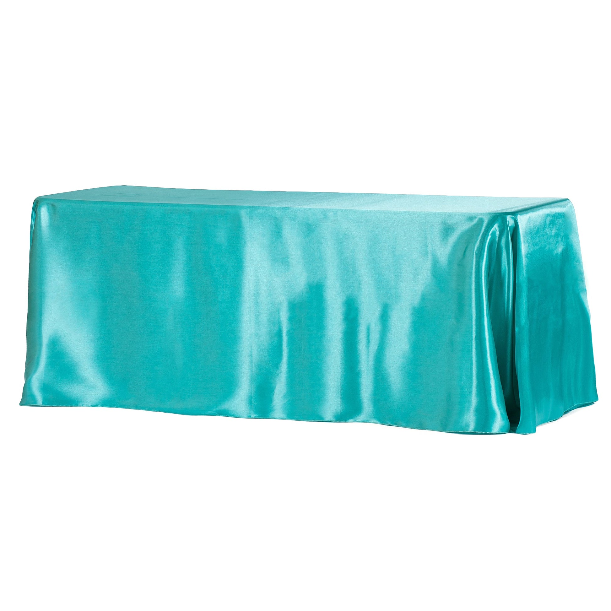90"x156" Rectangular Satin Tablecloth - Dark Turquoise