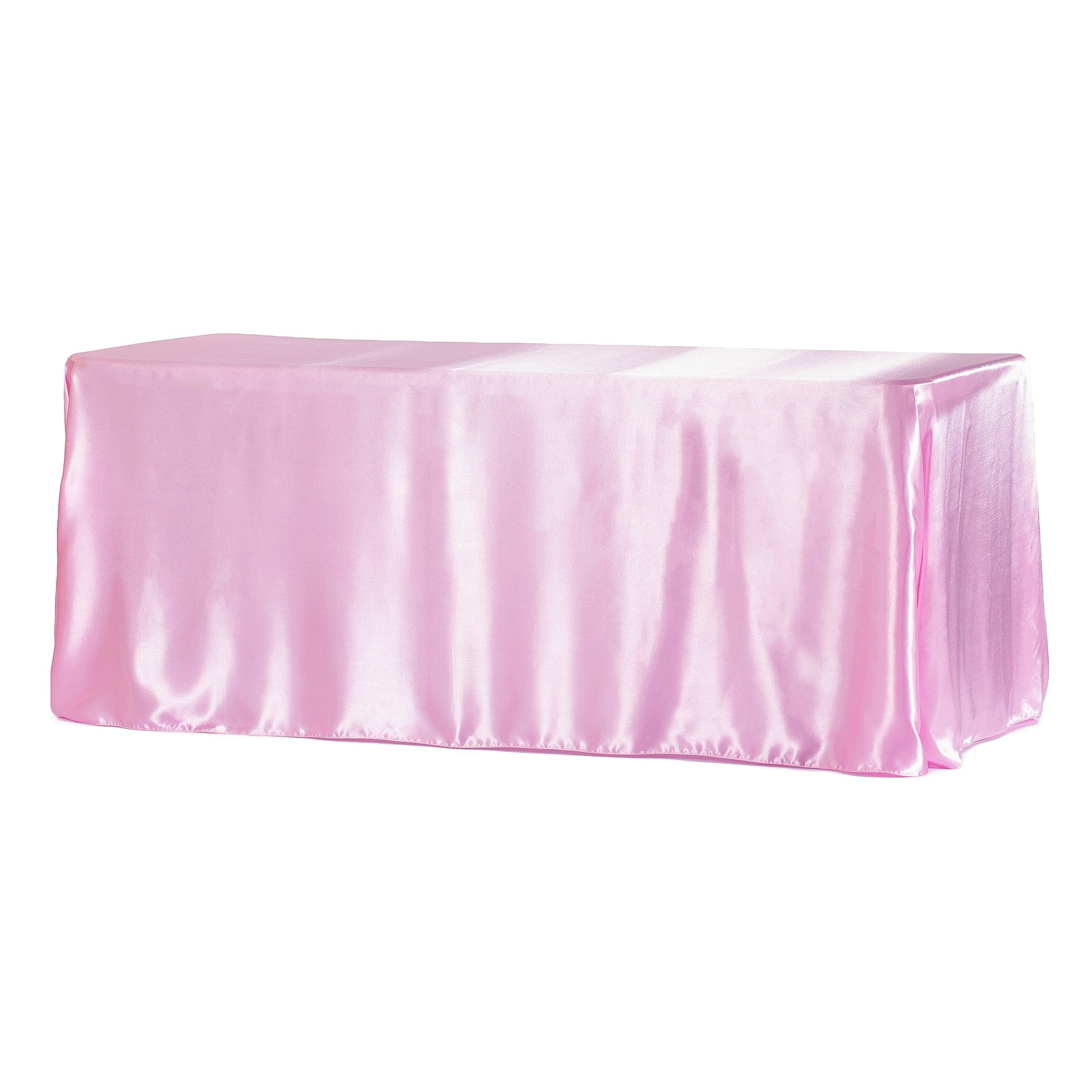 Satin Rectangular 90"x132" Tablecloth - Medium Pink