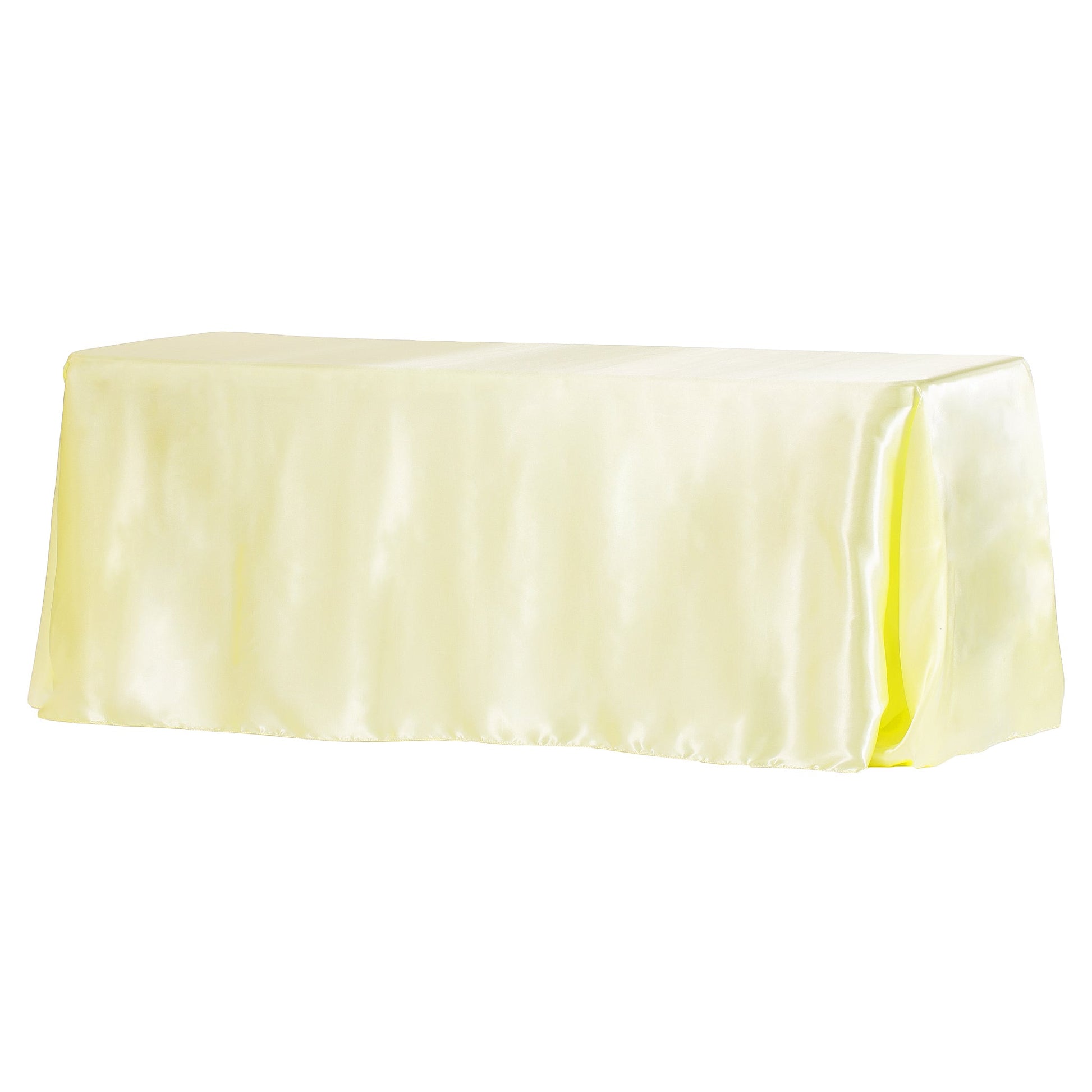 Satin Rectangular 90"x132" Tablecloth - Yellow