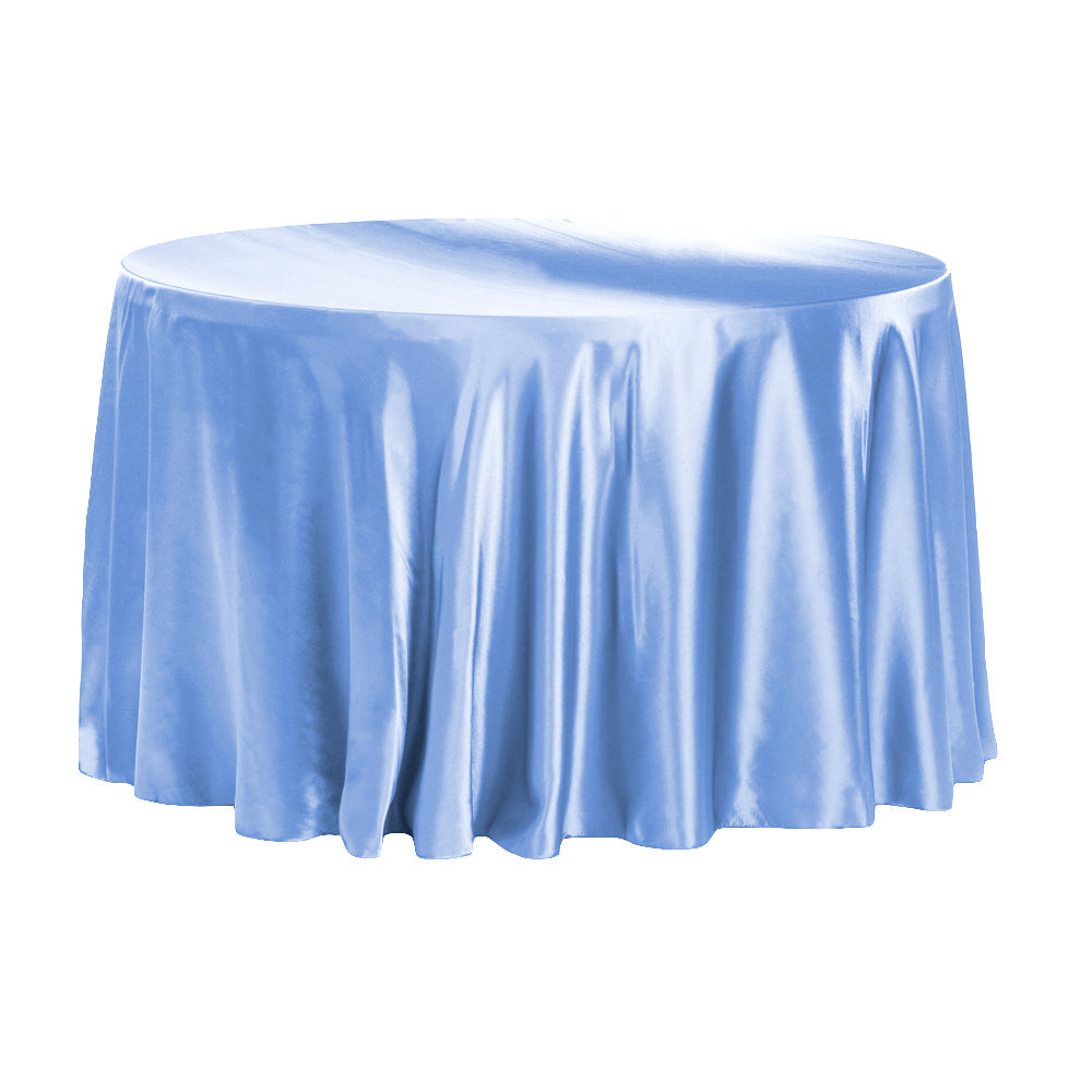 Satin 120" Round Tablecloth - Cornflower/Serenity - CV Linens