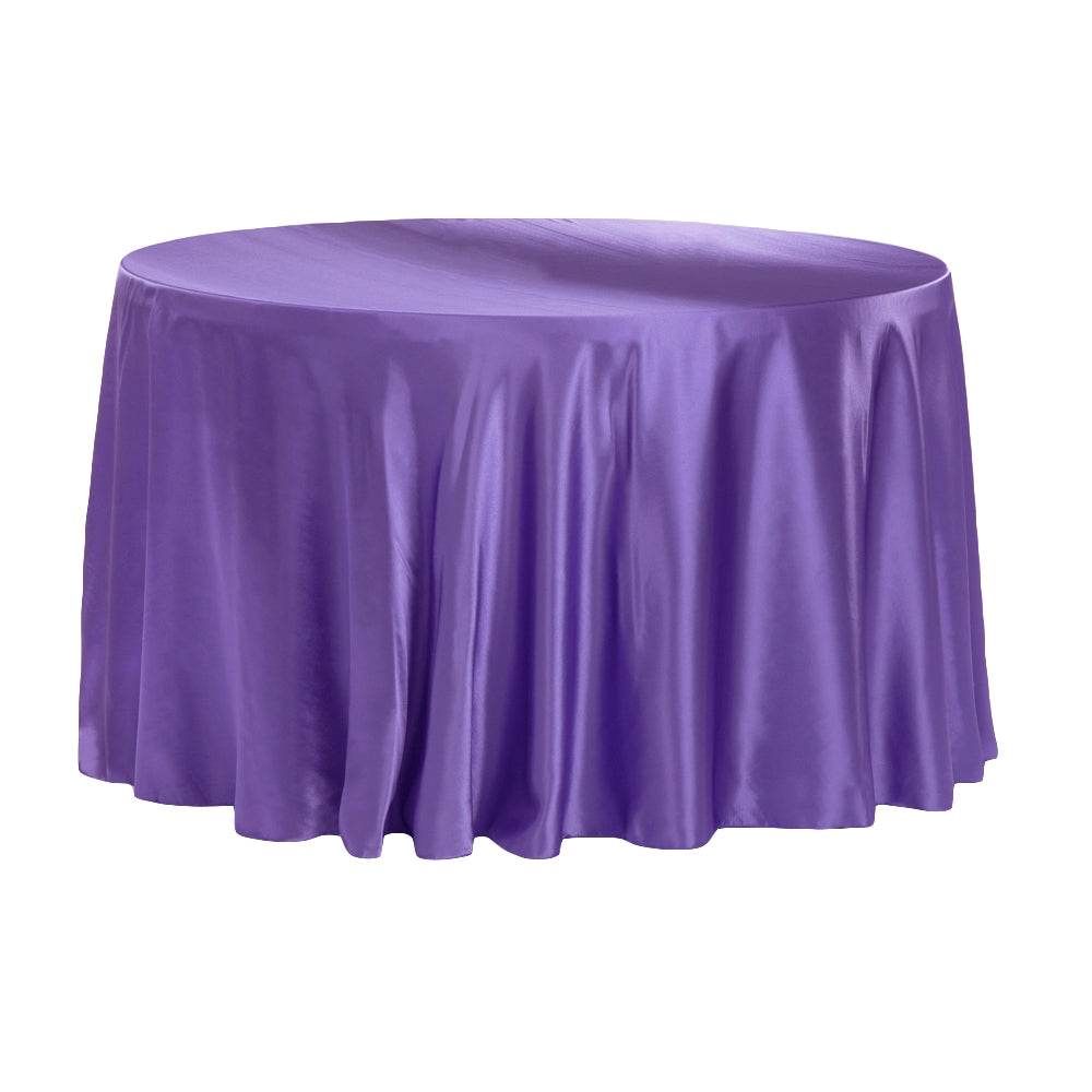 Satin 120" Round Tablecloth - Purple - CV Linens