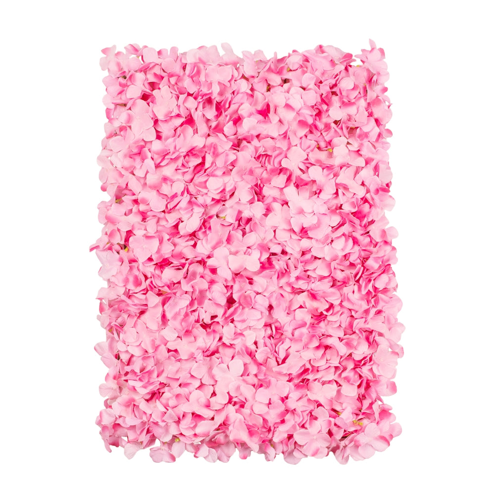 Silk Hydrangeas Flower Wall Backdrop Panel - Pink - CV Linens