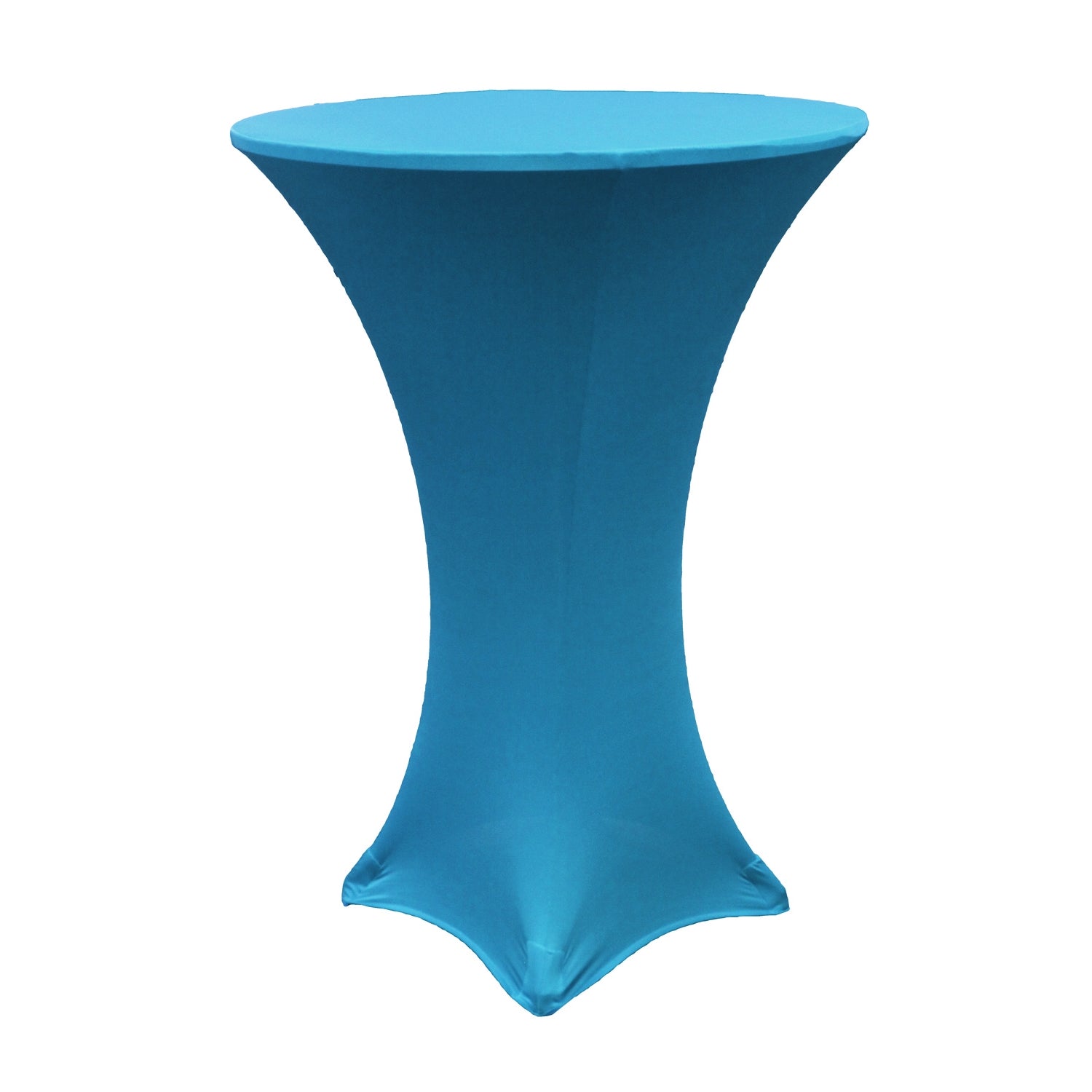 Spandex Cocktail Table Cover 30" Round - Aqua Blue - CV Linens