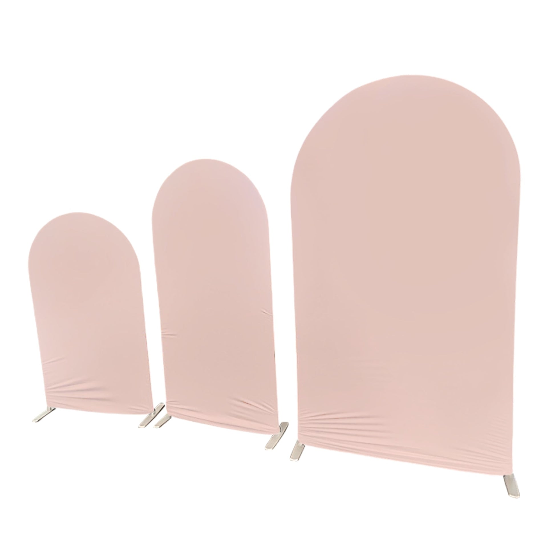 Spandex Covers for Heavy Duty Trio Arch Frame Backdrop 3pc/set - Blush/Rose Gold