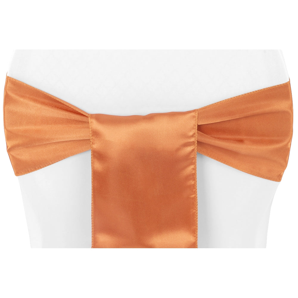Standard Satin Chair Sash - Burnt Orange - CV Linens