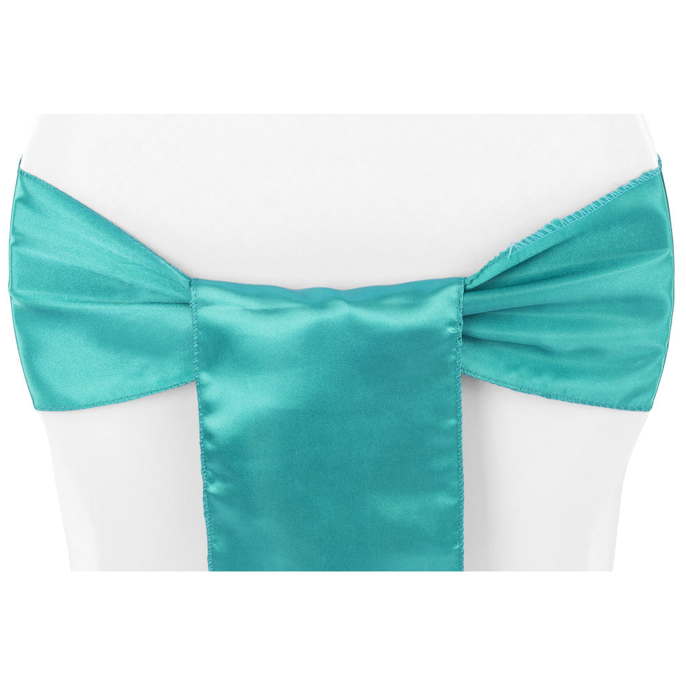Standard Satin Chair Sash - Dark Turquoise - CV Linens