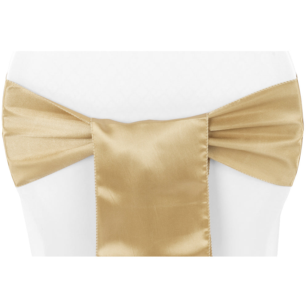 Standard Satin Chair Sash - Gold Antique - CV Linens