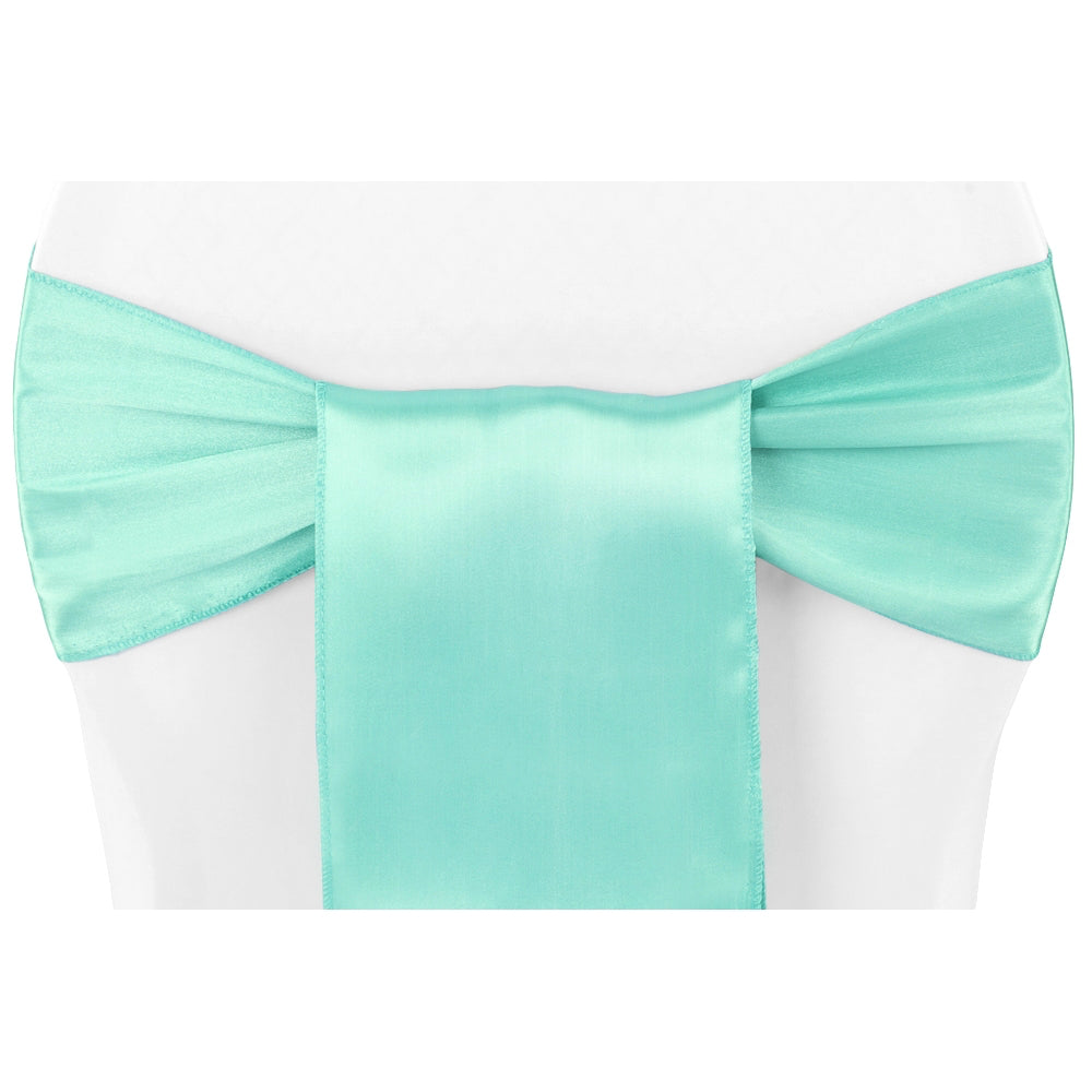 Standard Satin Chair Sash - Light Turquoise - CV Linens