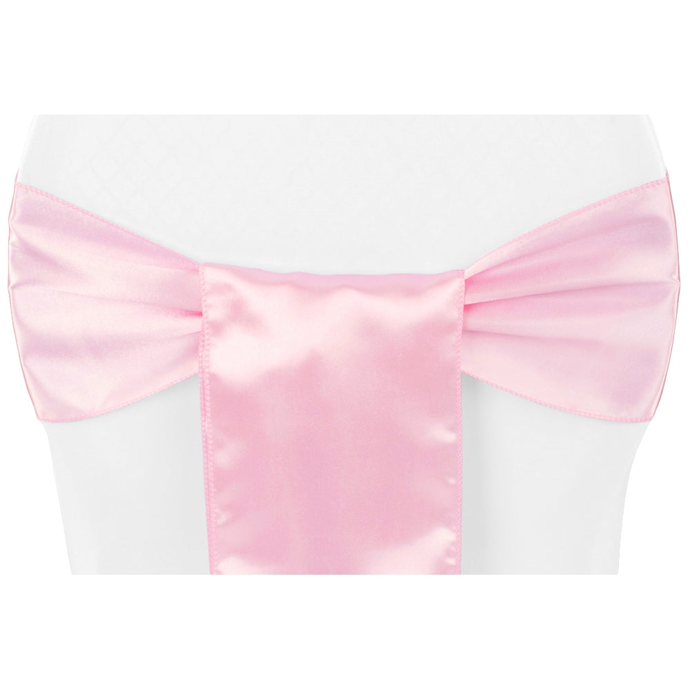 Standard Satin Chair Sash - Medium Pink - CV Linens