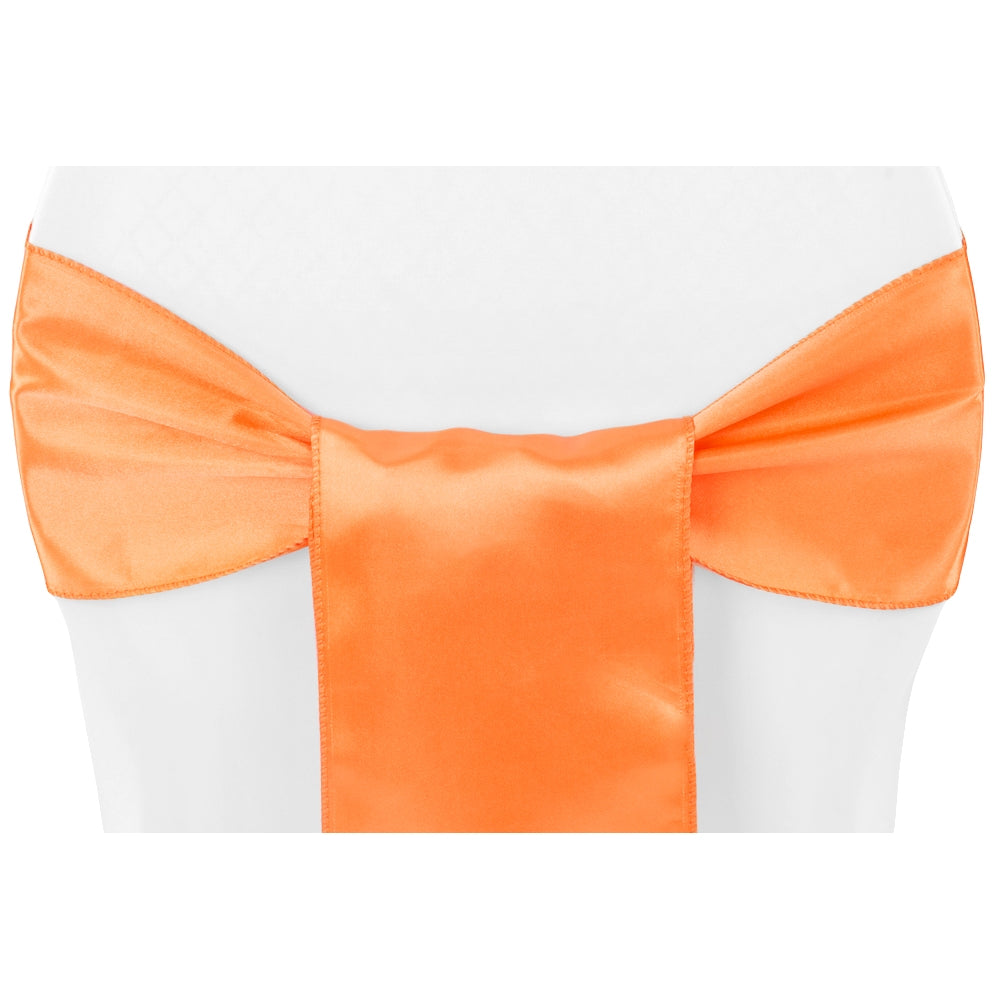 Standard Satin Chair Sash - Orange - CV Linens