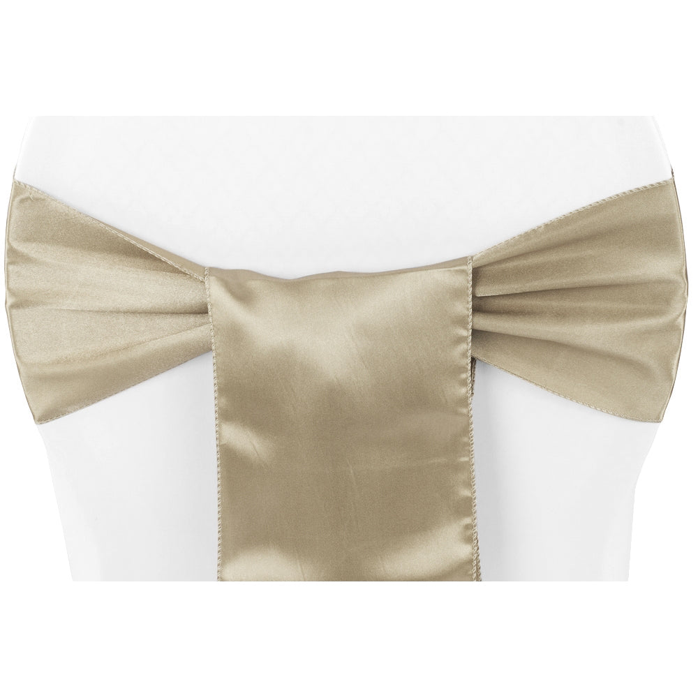 Standard Satin Chair Sash - Taupe - CV Linens