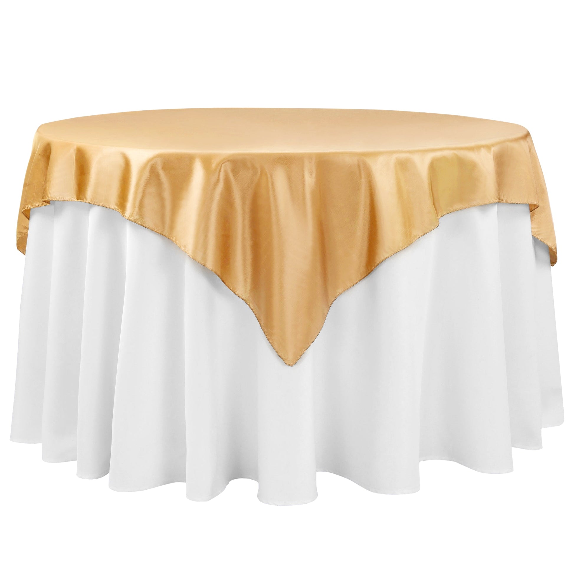 Taffeta Table Overlay Topper 54"x54" Square - Gold - CV Linens