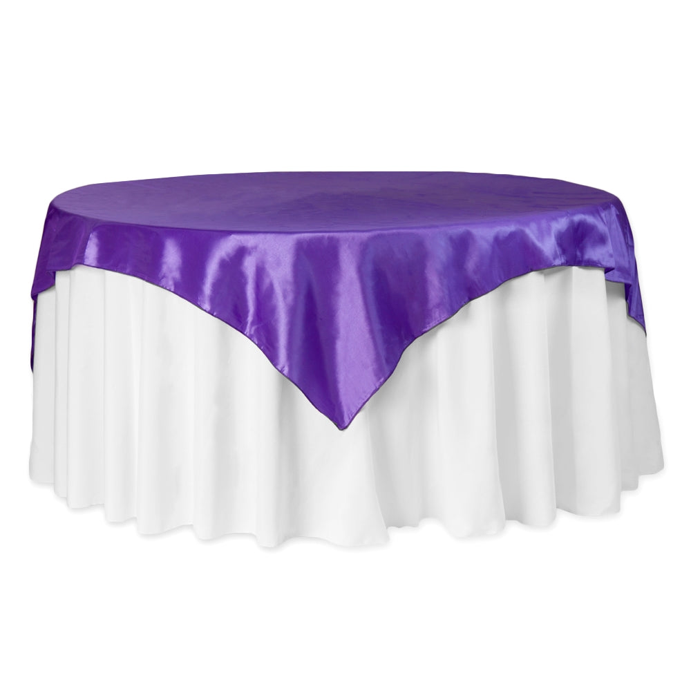 Taffeta Table Overlay Topper 72"x72" Square - Purple - CV Linens