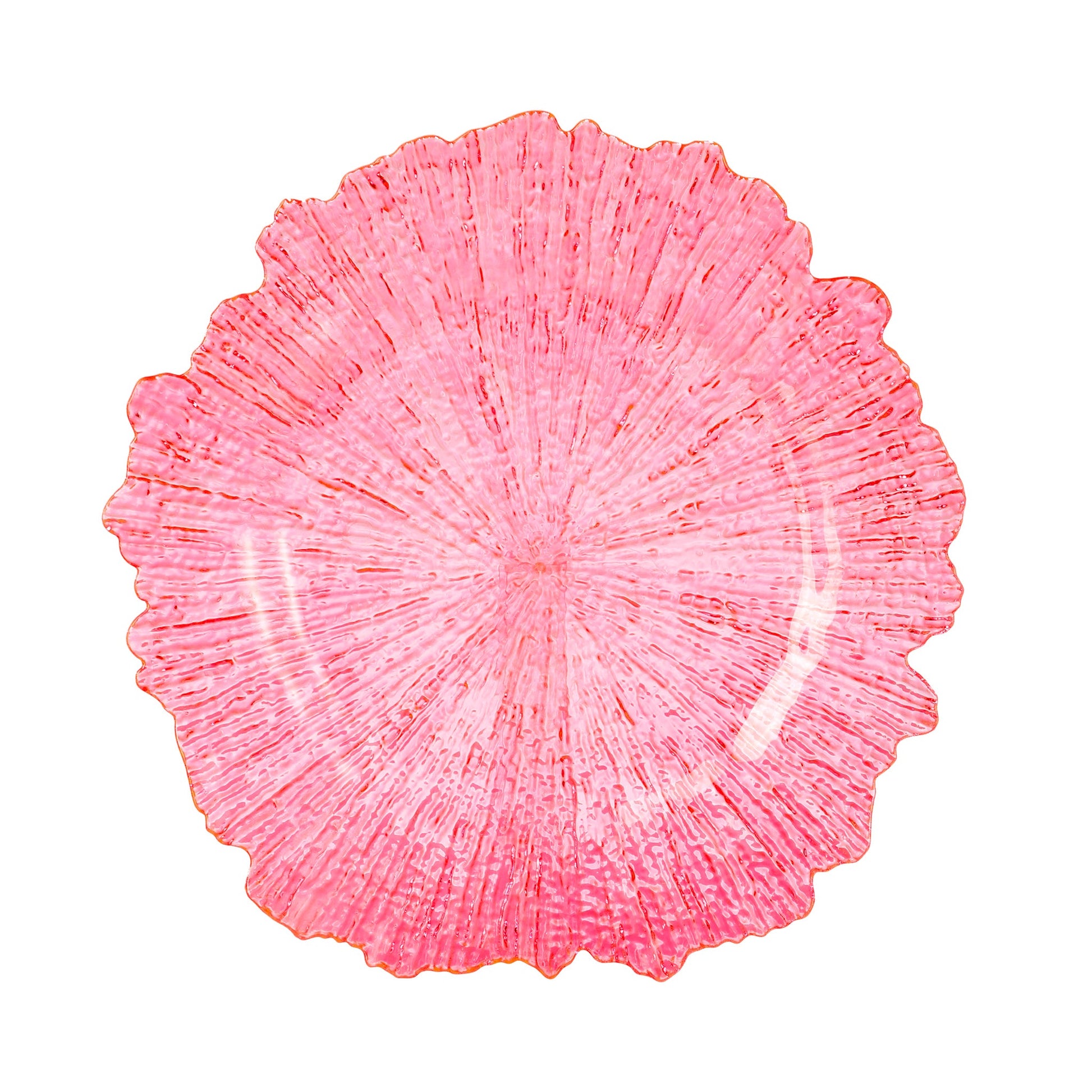 Transparent Reef Plastic Charger Plate - Pink