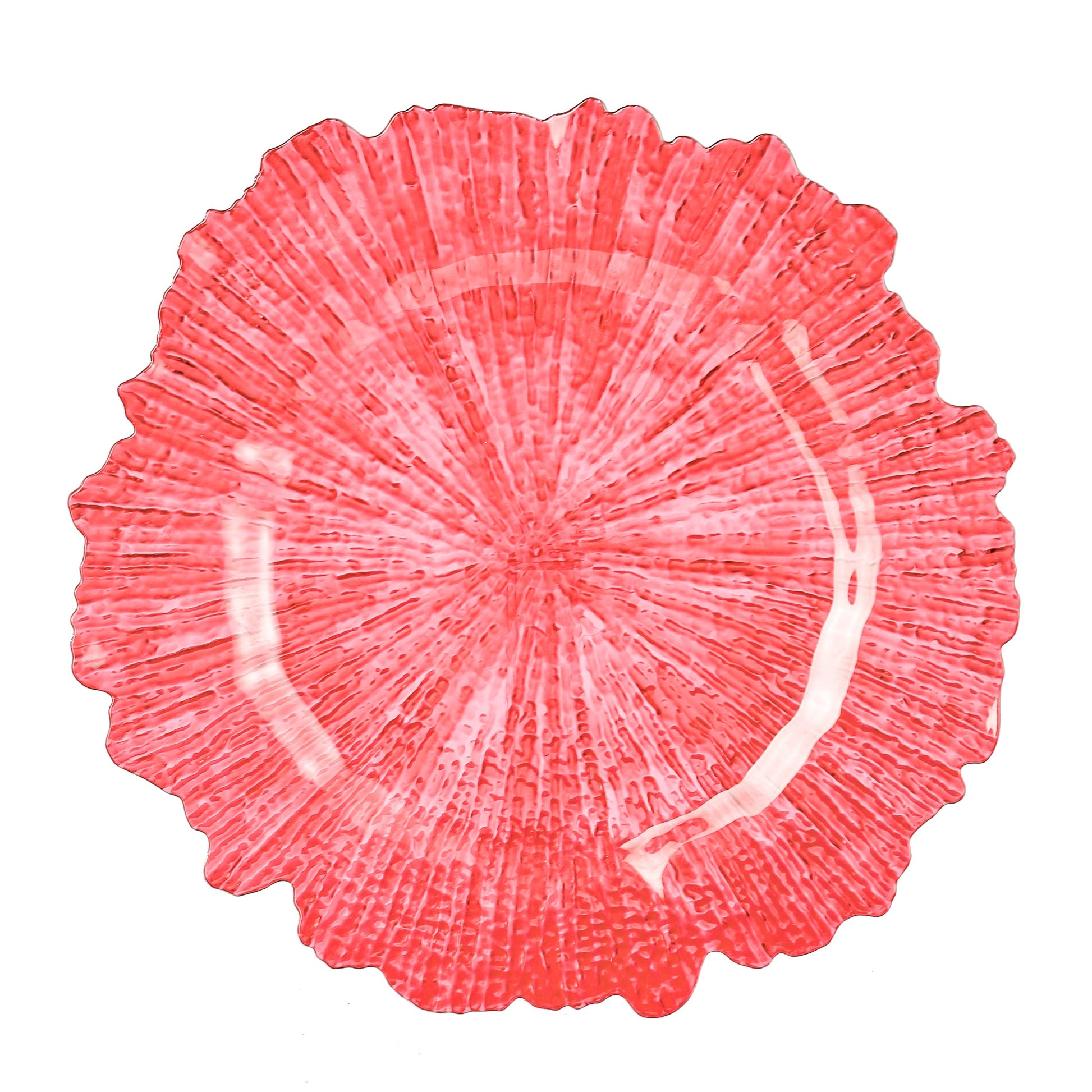 Transparent Reef Plastic Charger Plate - Red