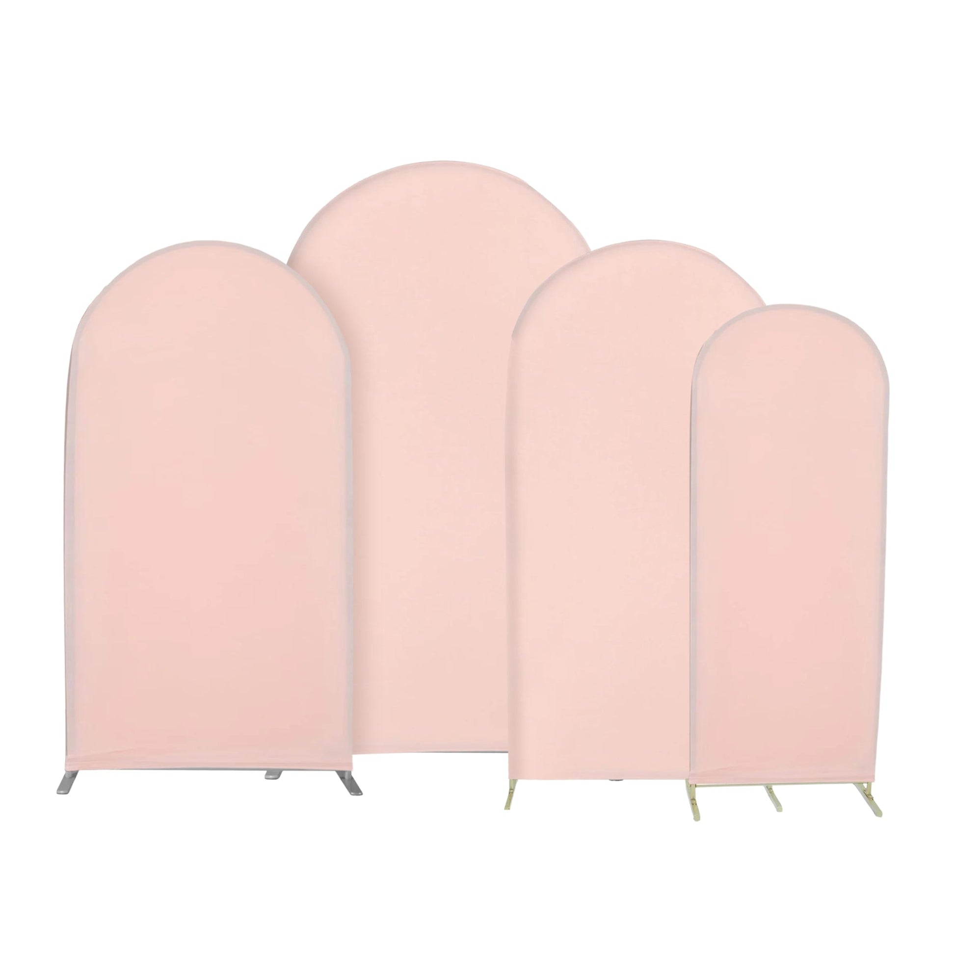 Universal Fit Spandex Covers for All Trio Arch Backdrop Stand (4 pcs) - Blush/Rose Gold