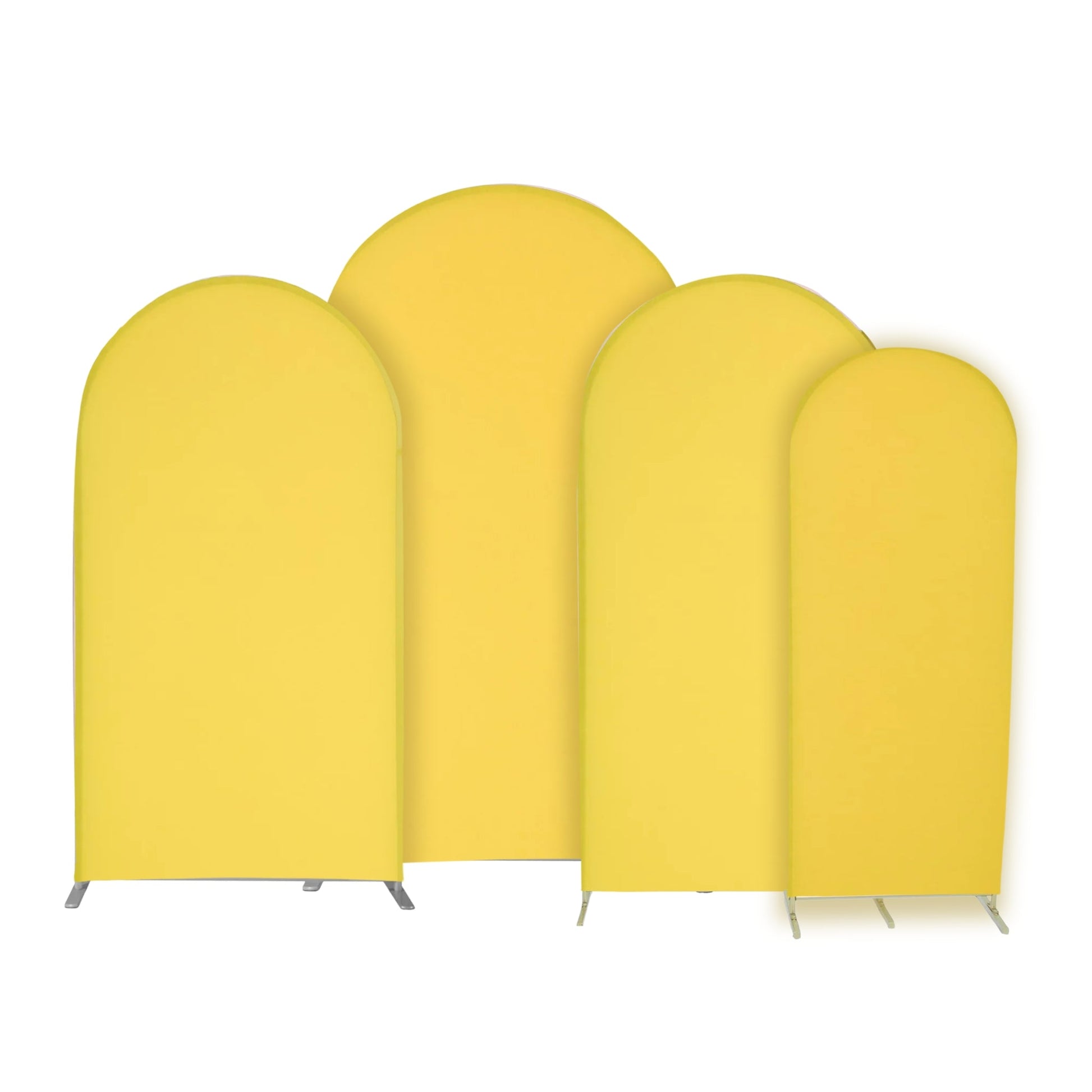 Universal Fit Spandex Covers for All Trio Arch Backdrop Stand (4 pcs) - Canary Yellow