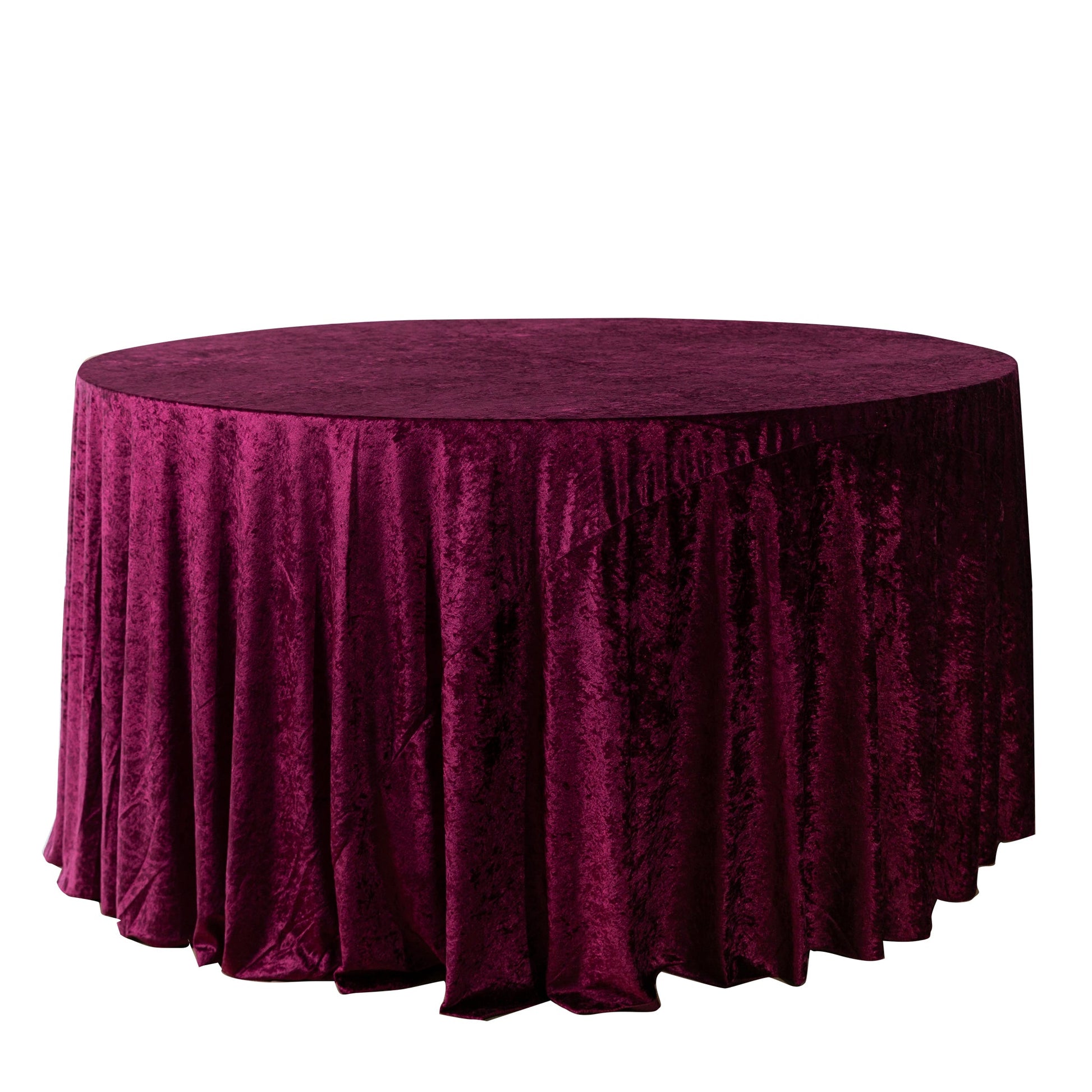 Velvet 132" Round Tablecloth - Cabernet