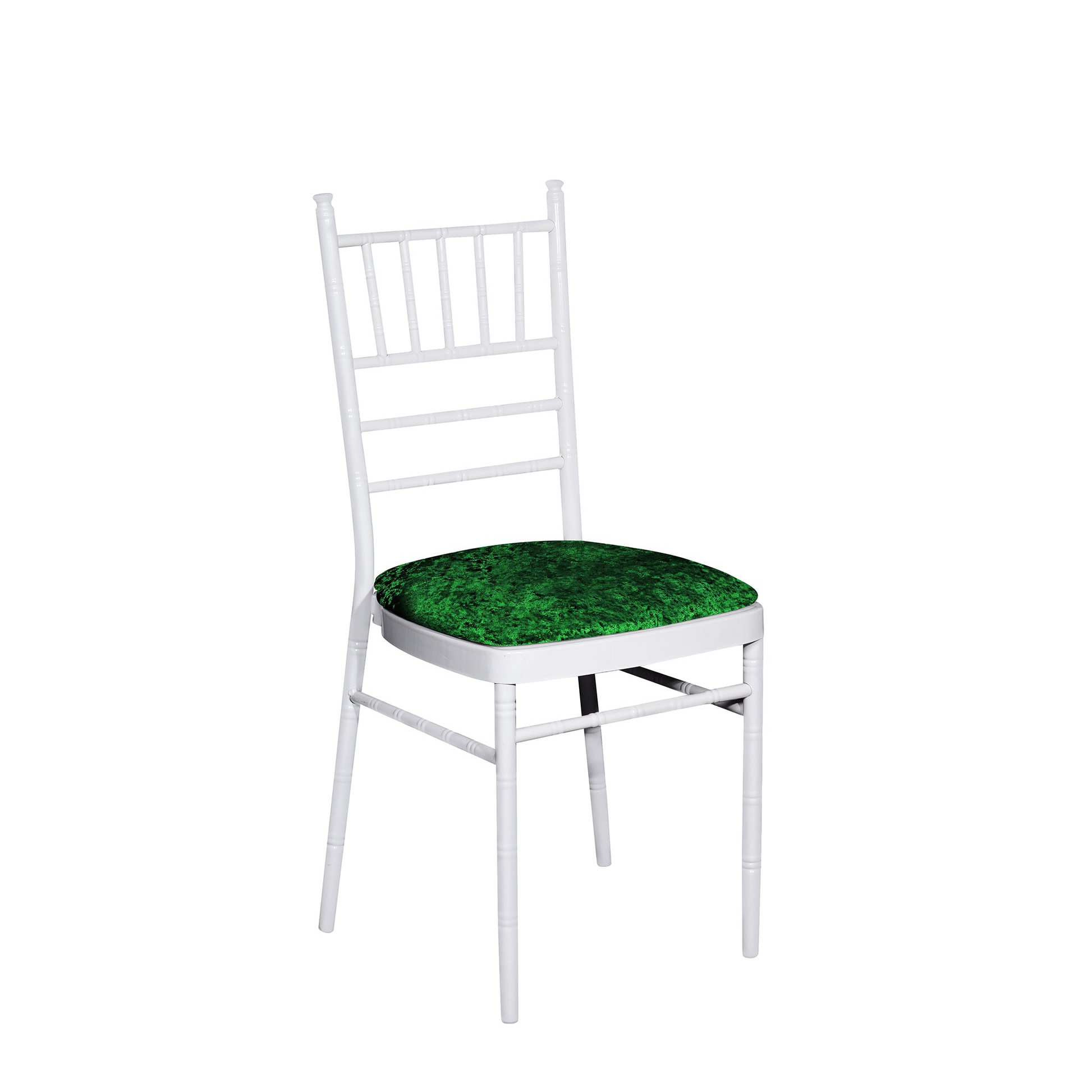 5 pcs/pk Velvet Spandex Chiavari Seat Pad Cover - Emerald Green - CV Linens