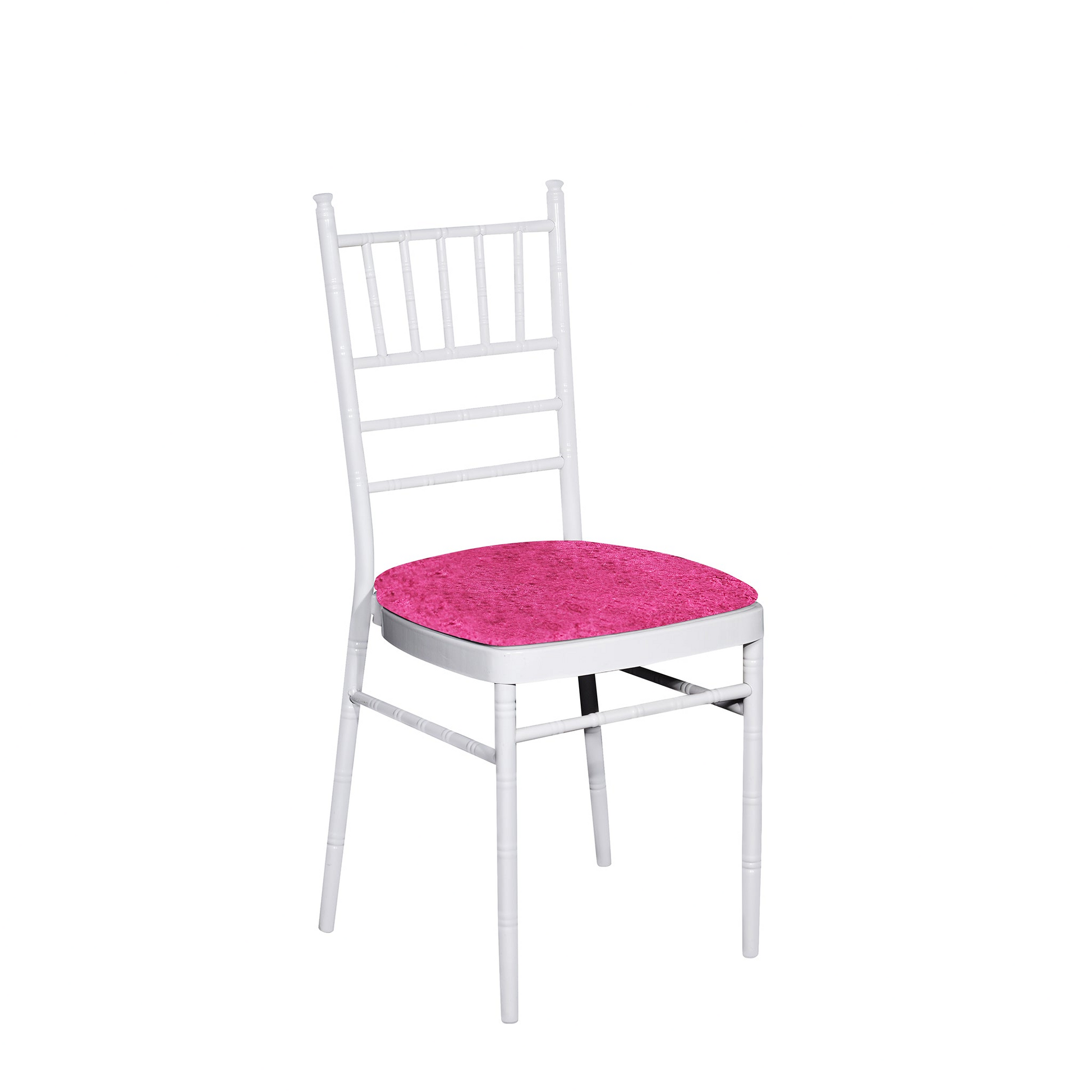 5 pcs/pk Velvet Spandex Chiavari Seat Pad Cover - Fuchsia - CV Linens