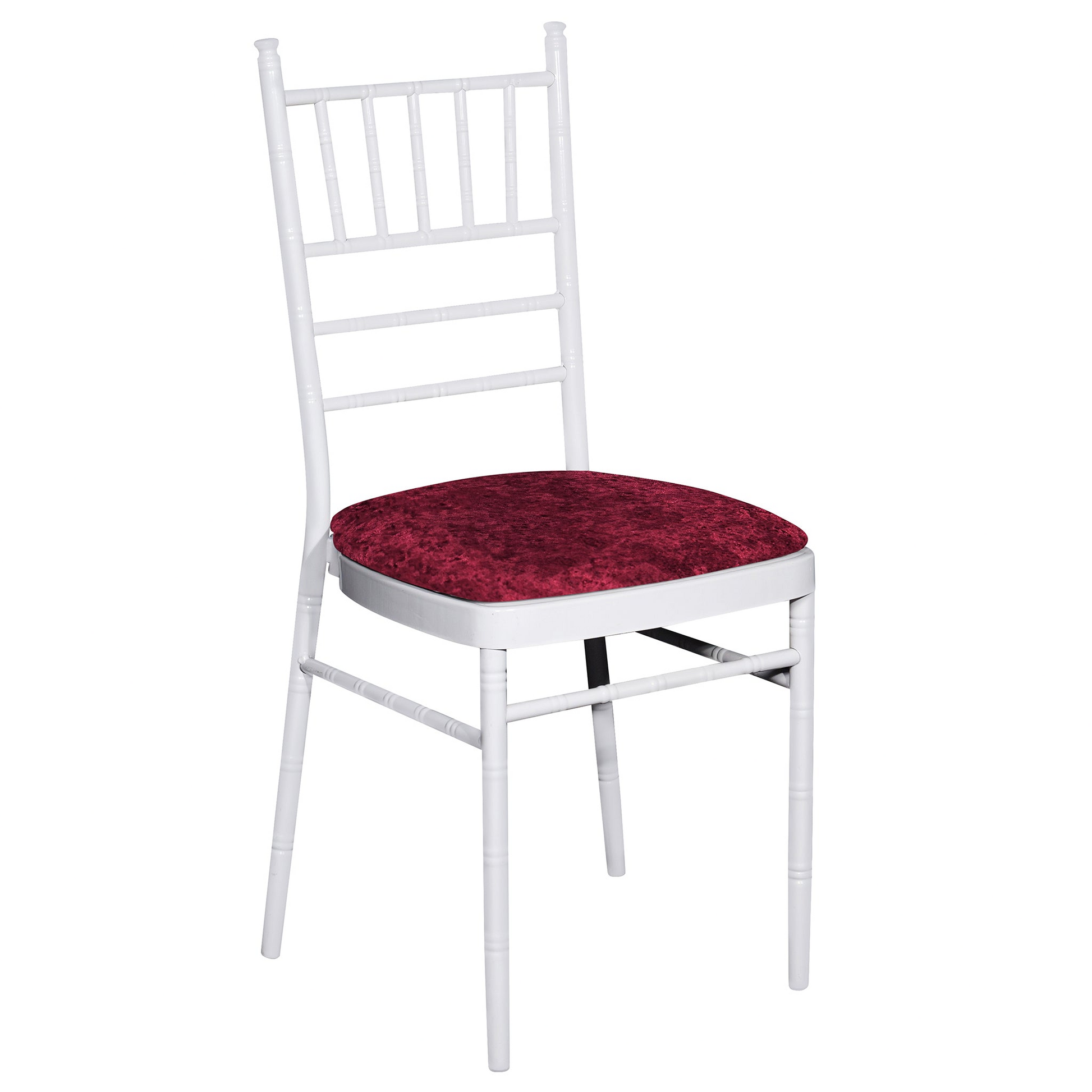 5 pcs/pk Velvet Spandex Chiavari Seat Pad Cover - Burgundy - CV Linens