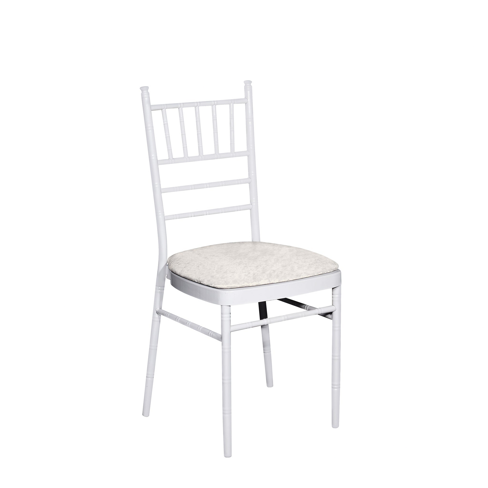 5 pcs/pk Velvet Spandex Chiavari Seat Pad Cover - Ivory - CV Linens