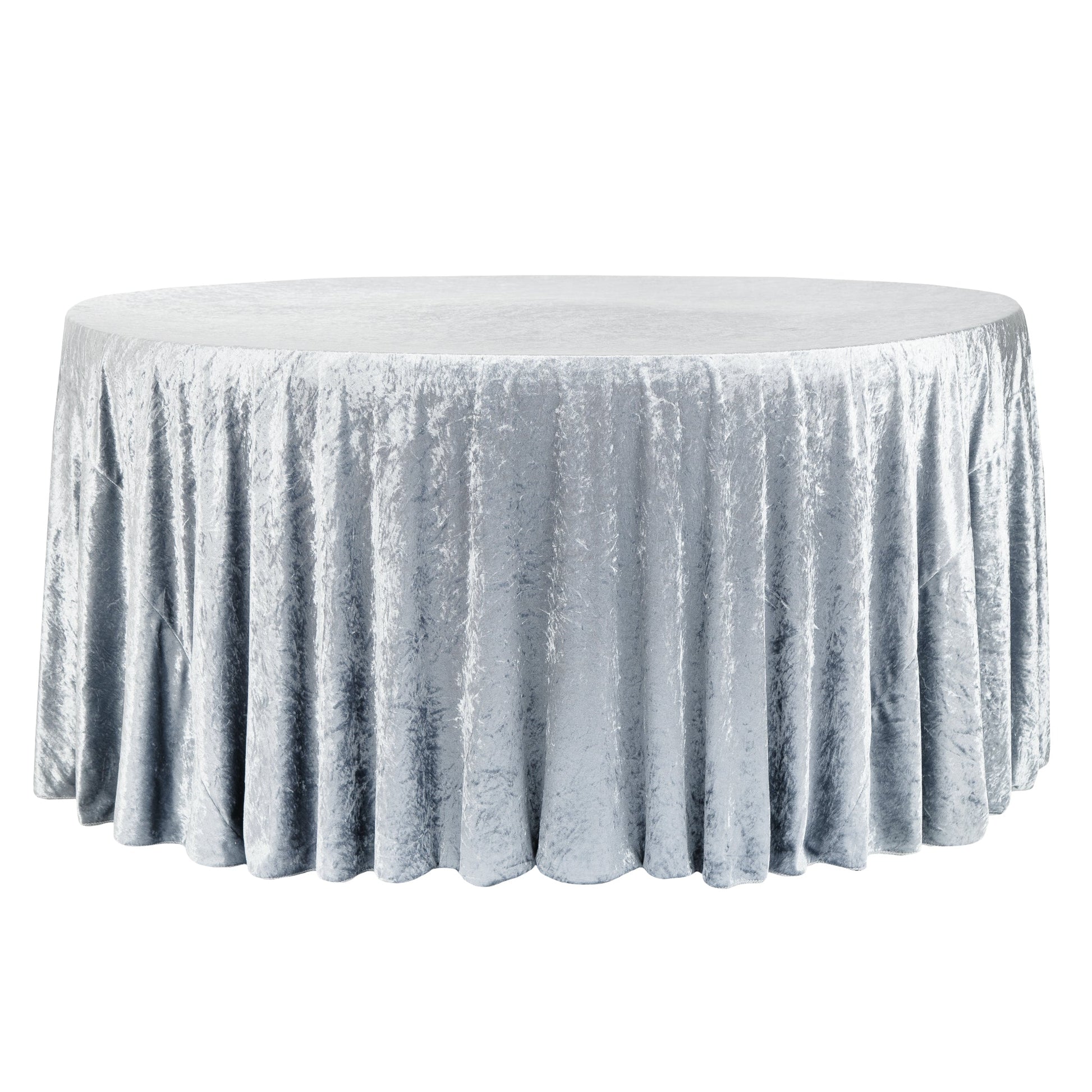 Velvet 120" Round Tablecloth - Dusty Blue - CV Linens