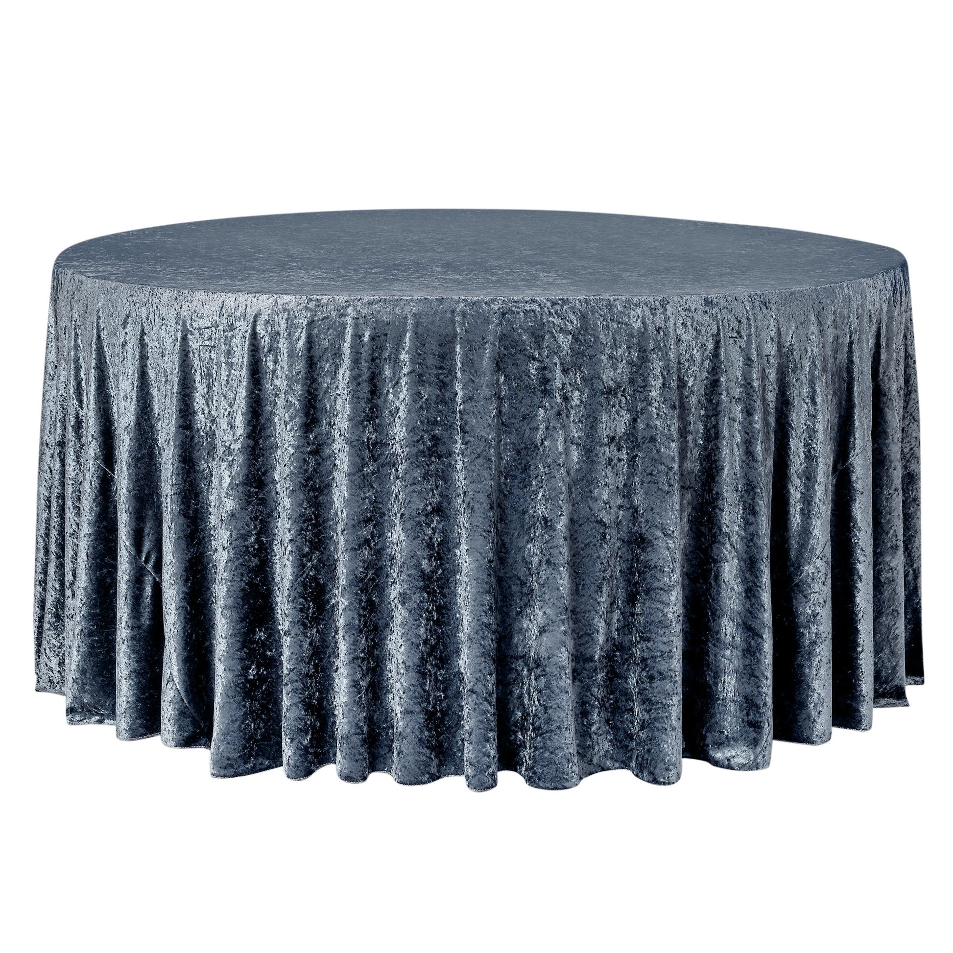 Velvet 120" Round Tablecloth - Dark Slate Blue - CV Linens