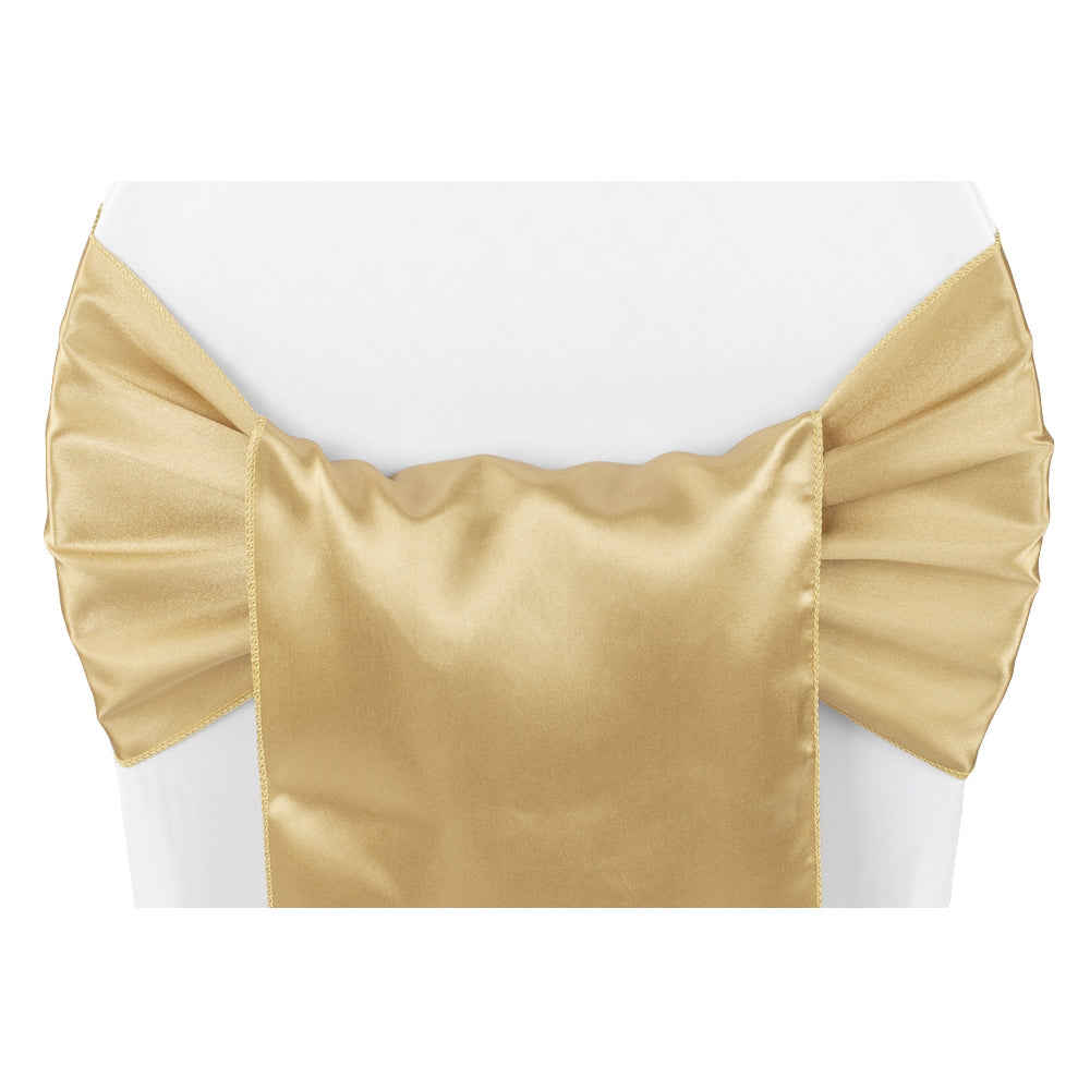 Wide Satin Chair Sash - Gold Antique - CV Linens