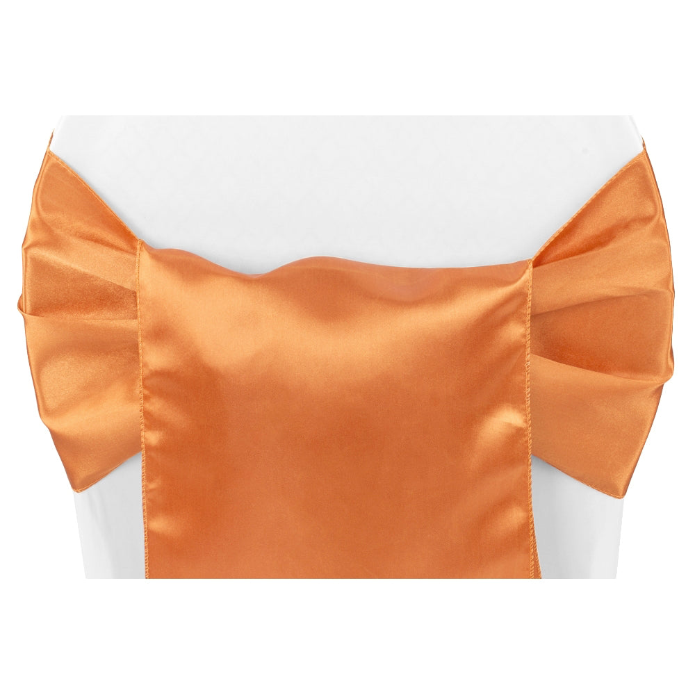 Wide Satin Chair Sash - Burnt Orange - CV Linens