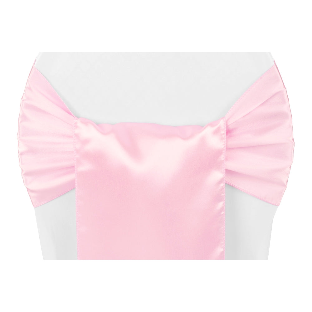 Wide Satin Chair Sash - Medium Pink - CV Linens