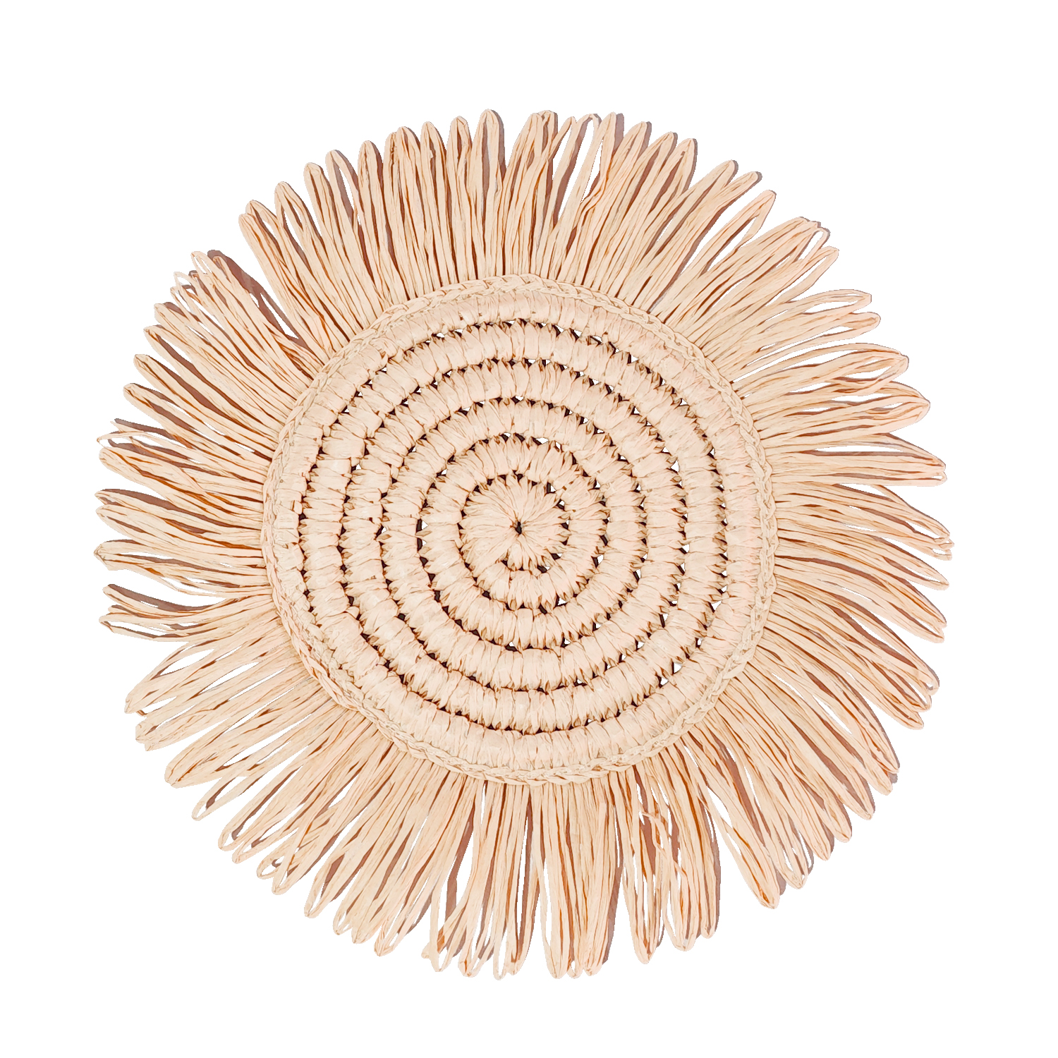 4pc/set Woven Fringe 15" Placemats - Blush/Rose Gold