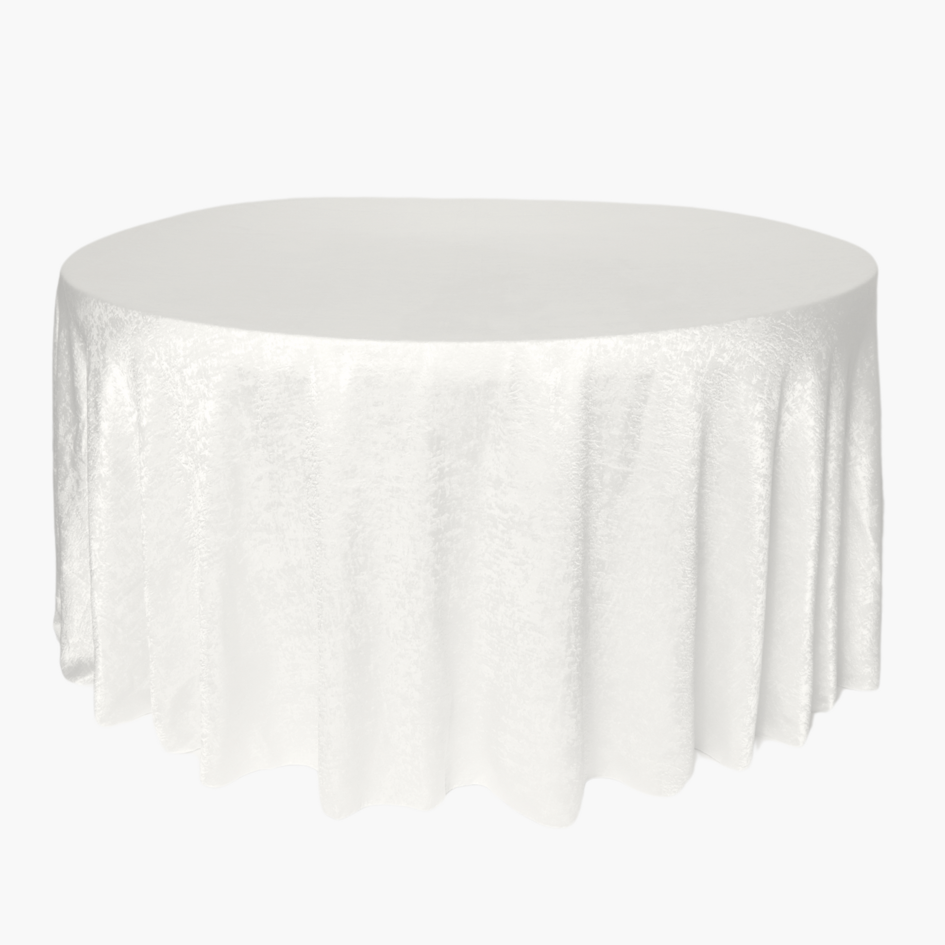 Crinkle Shimmer 132" Round Tablecloth - Light Ivory/Off White