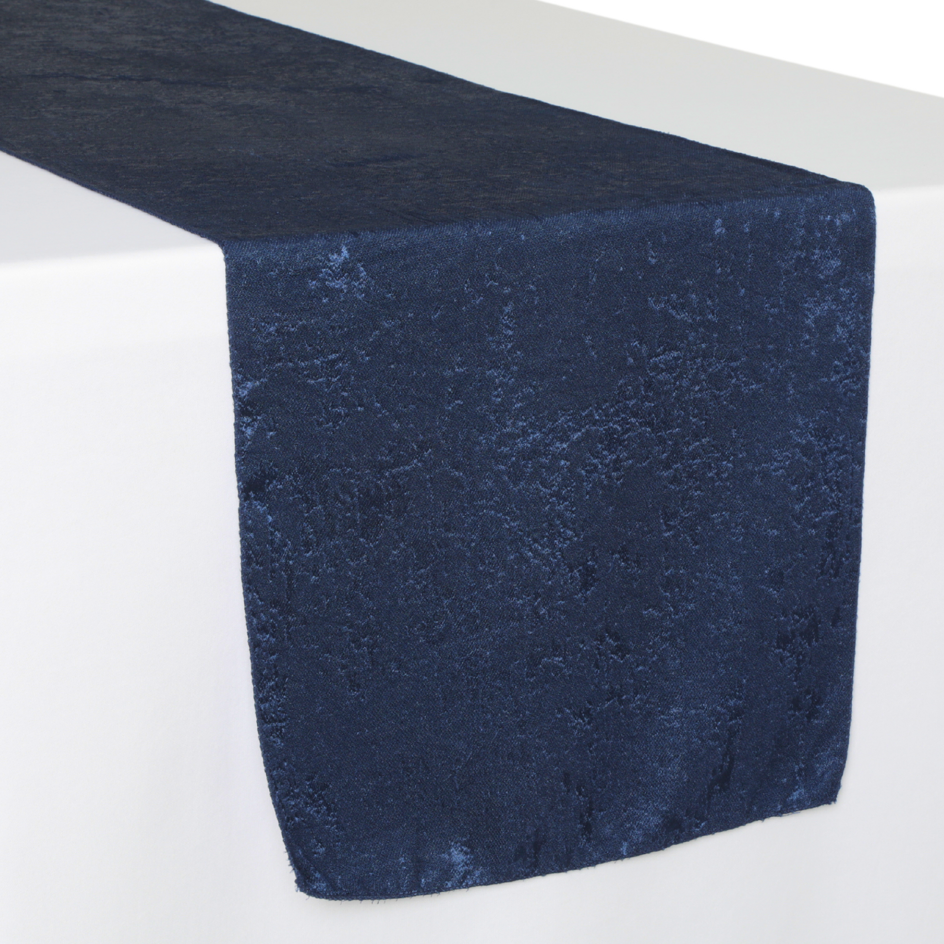 Crinkle Shimmer Table Runner - Navy Blue