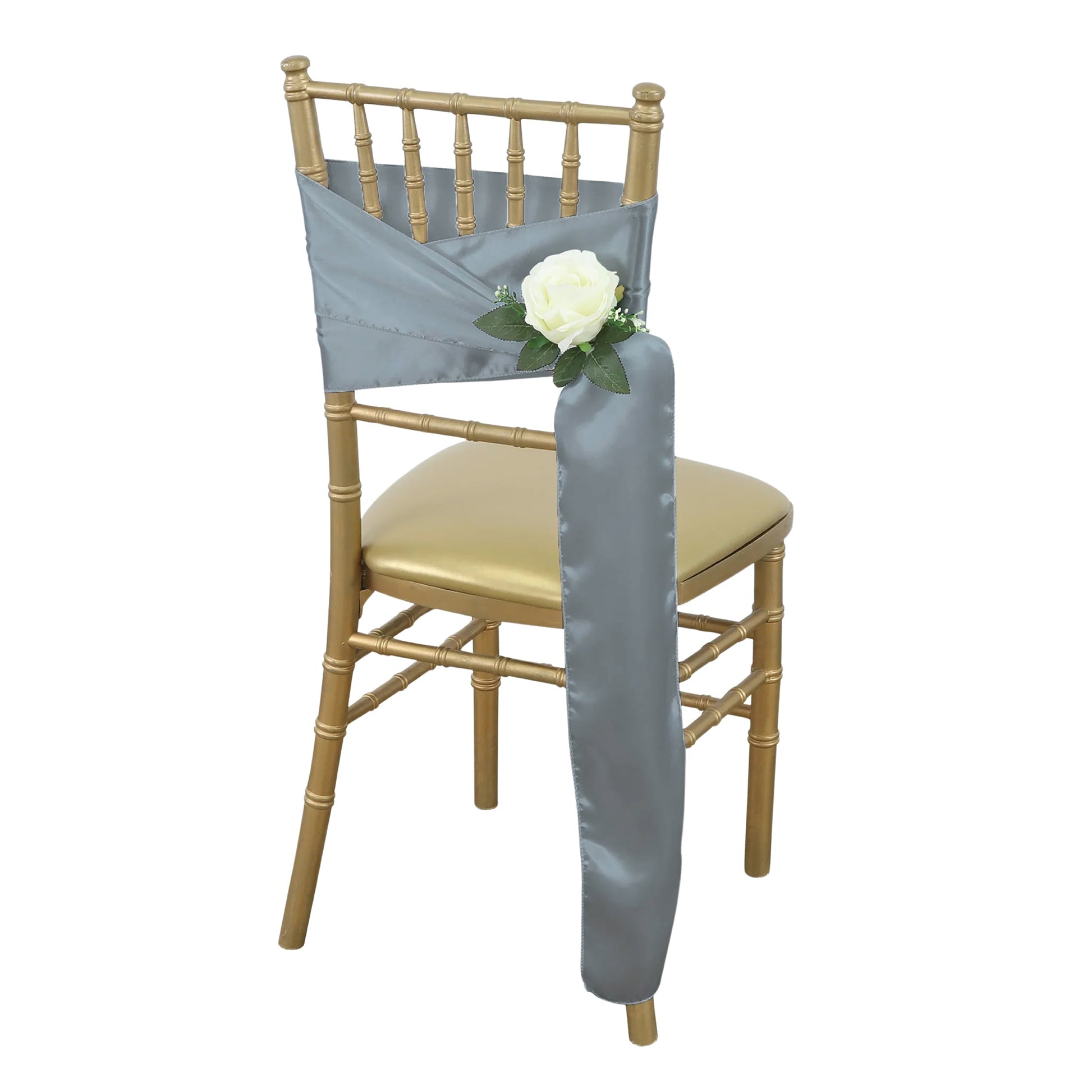 Standard Satin Chair Sash - Slate Gray