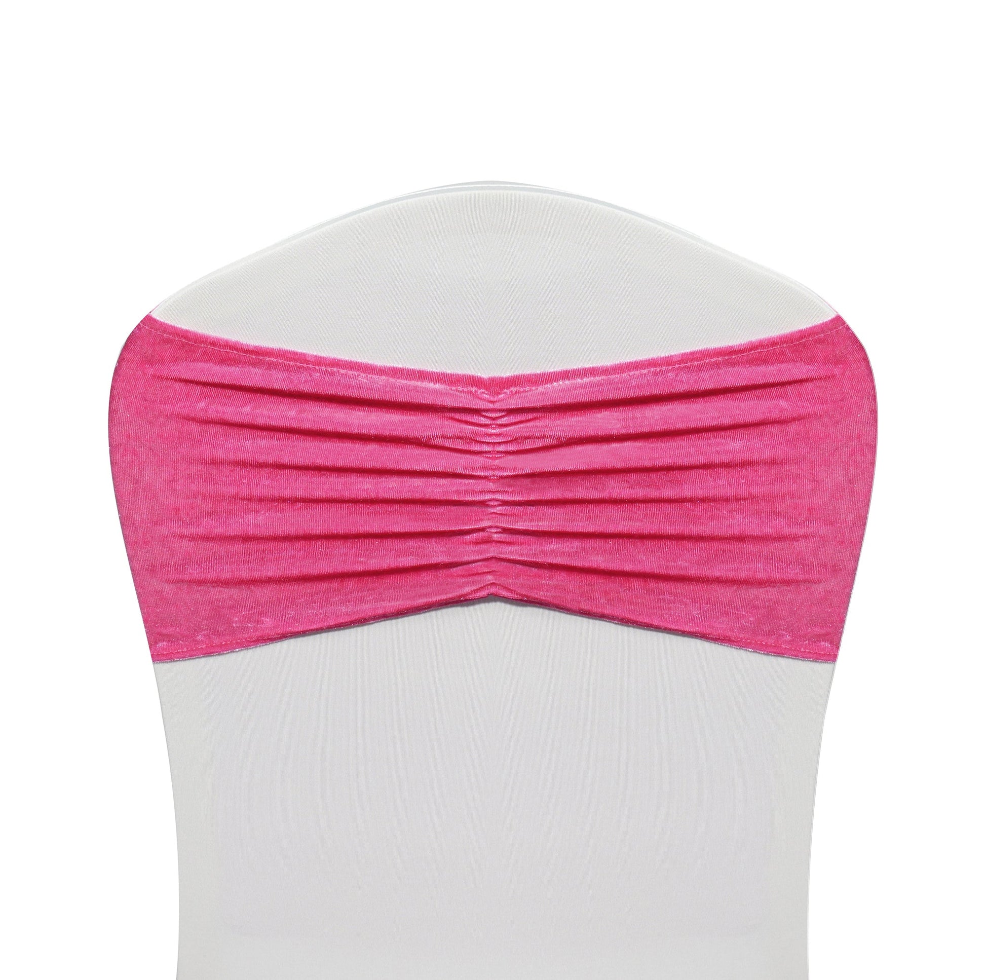 Velvet Ruffle Stretch Chair Band - Fuchsia