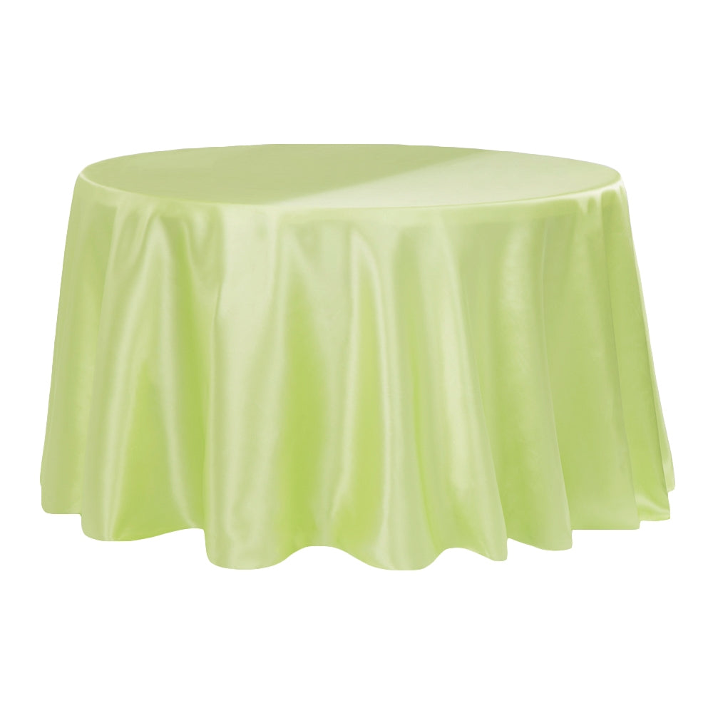 Satin 108" Round Tablecloth - Apple Green (Clearance) - CV Linens TESTING (TRAINING DEMO)