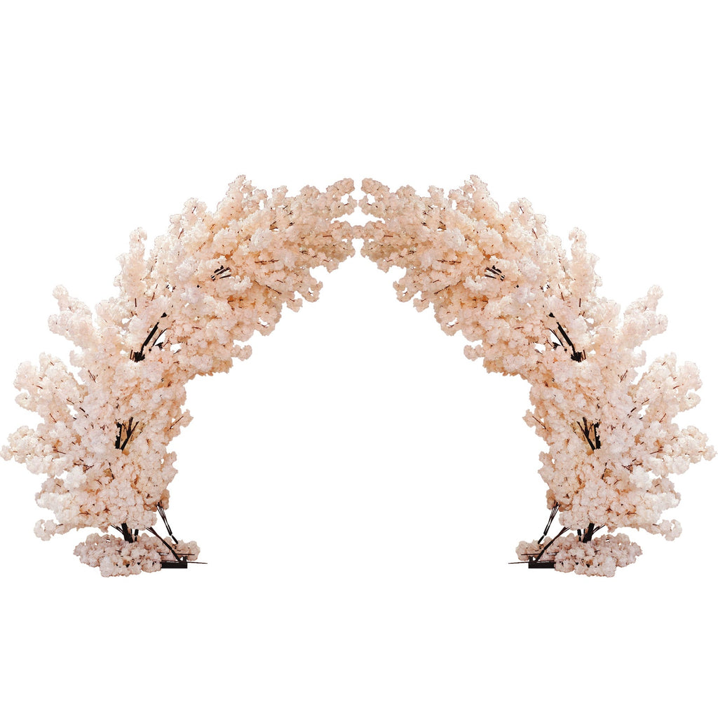 2 pcs 9.5ft Blush Cherry Blossom Wedding Arch Backdrop