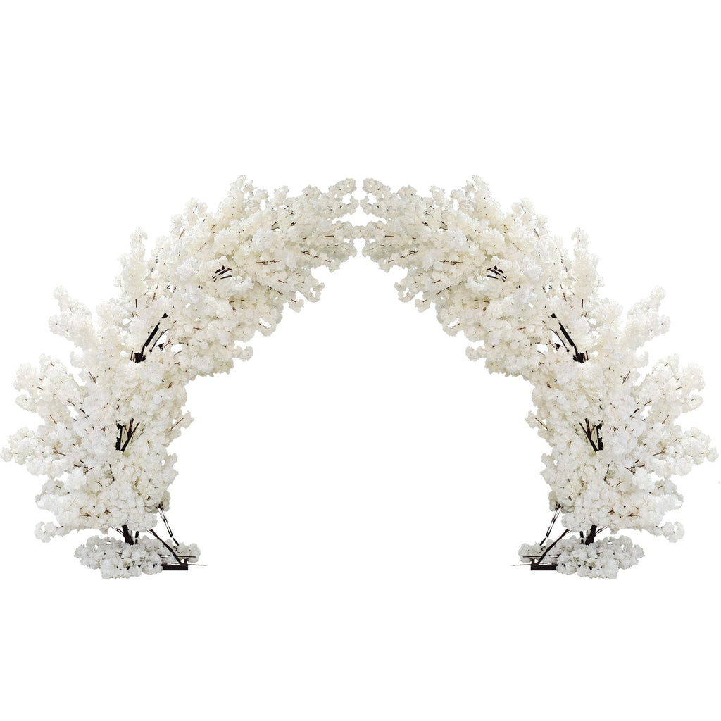 2 pcs 9.5ft White Cherry Blossom Wedding Arch Backdrop