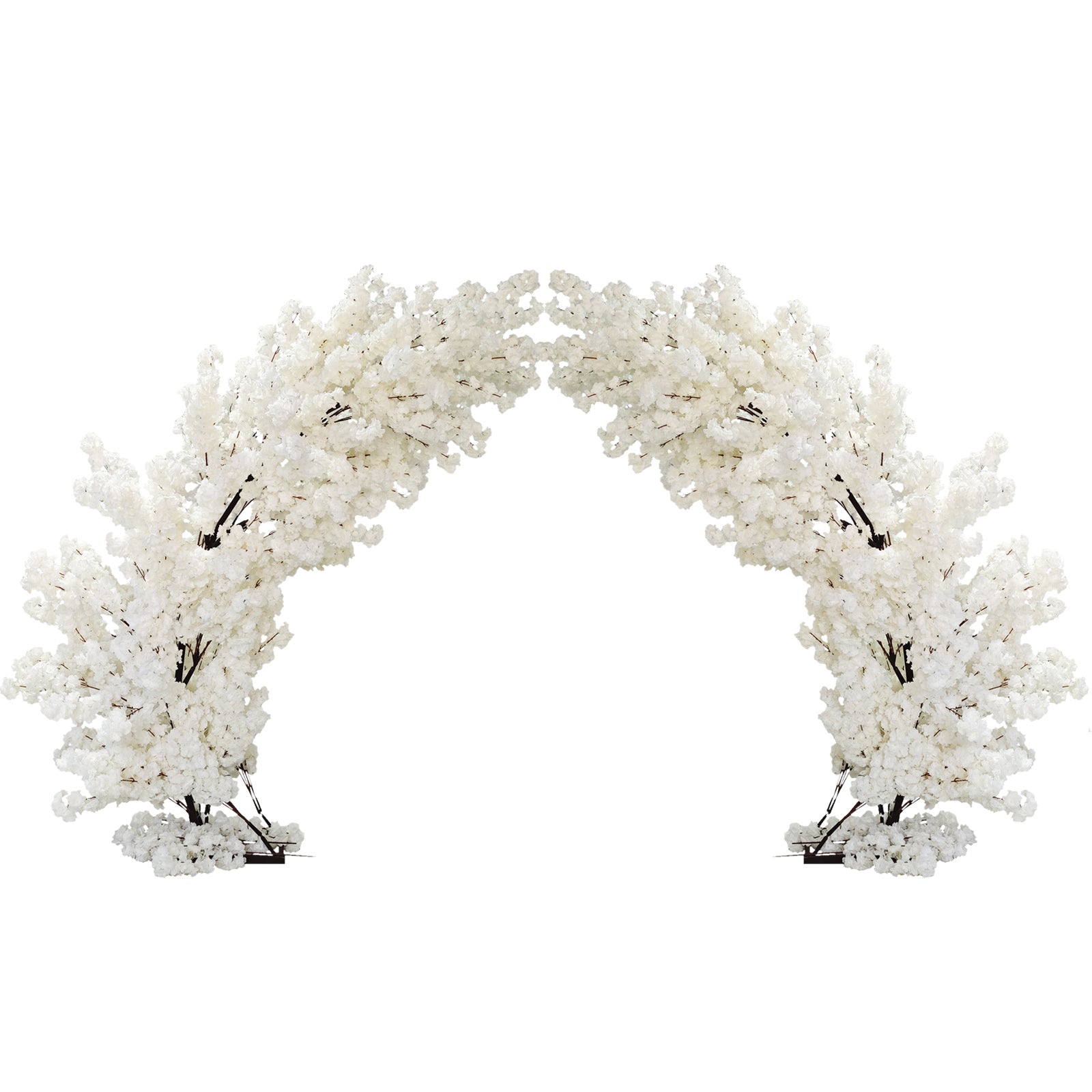 2 pcs 9.5ft White Cherry Blossom Wedding Arch Backdrop