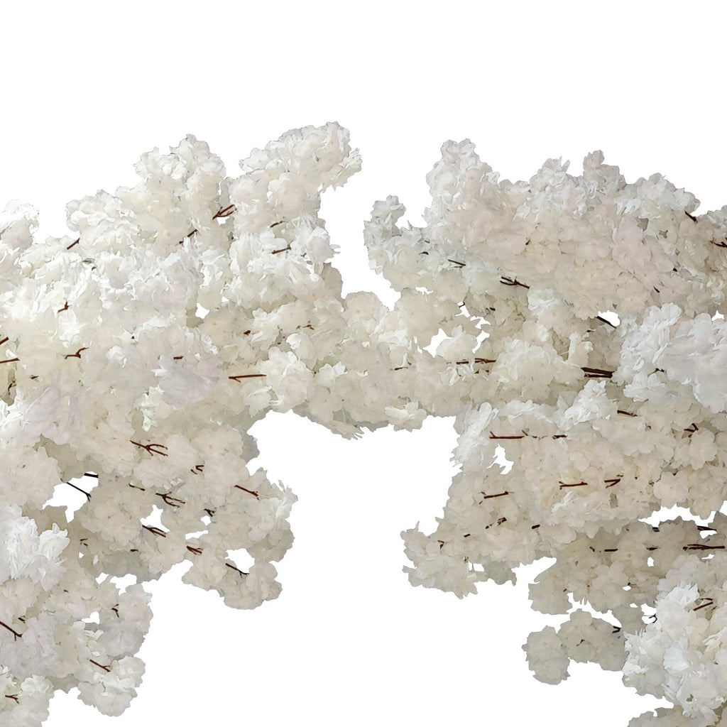 2 pcs 9.5ft White Cherry Blossom Wedding Arch Backdrop