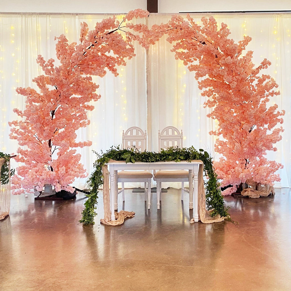 2 pcs 9.5ft Blush Cherry Blossom Wedding Arch Backdrop
