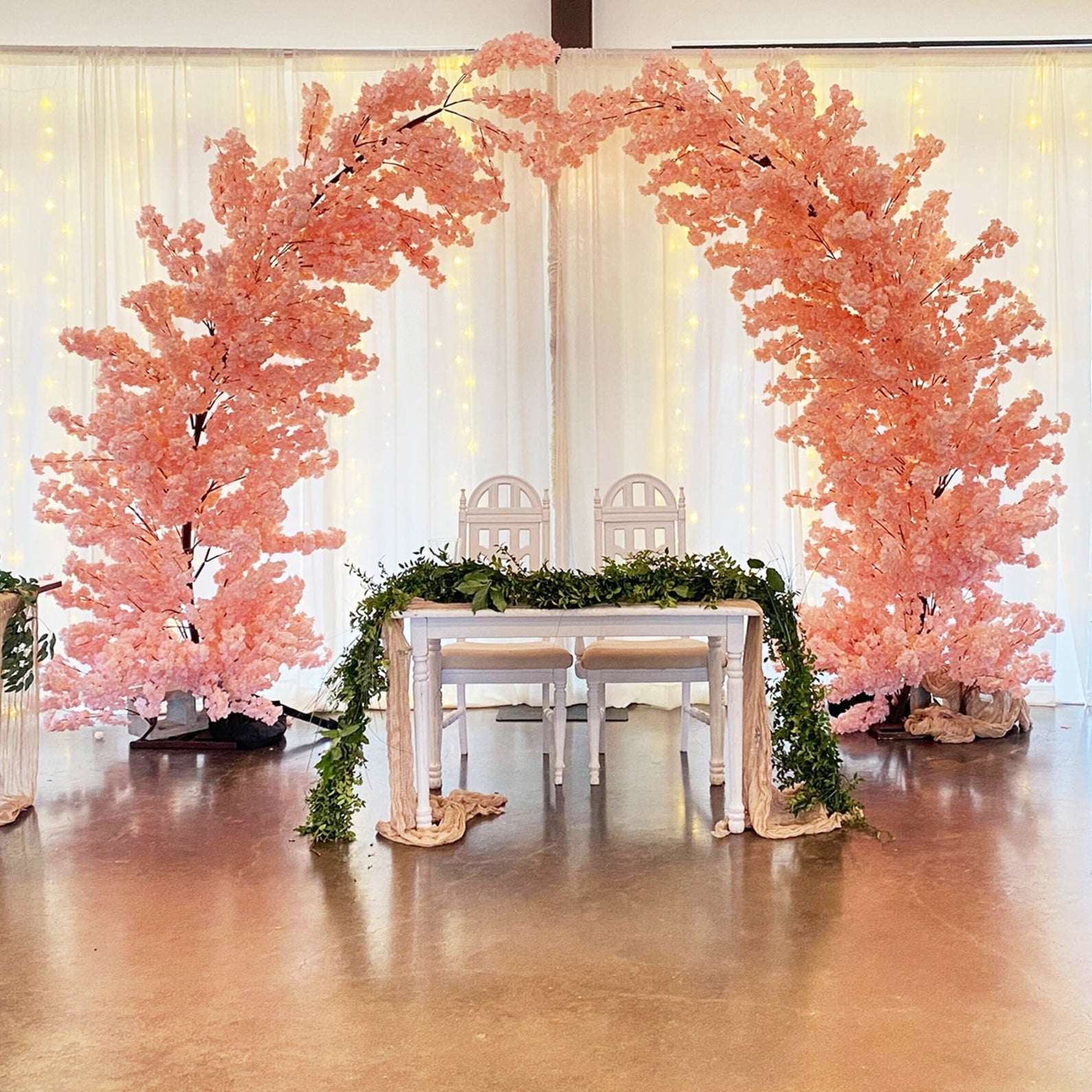 2 pcs 9.5ft Blush Cherry Blossom Wedding Arch Backdrop