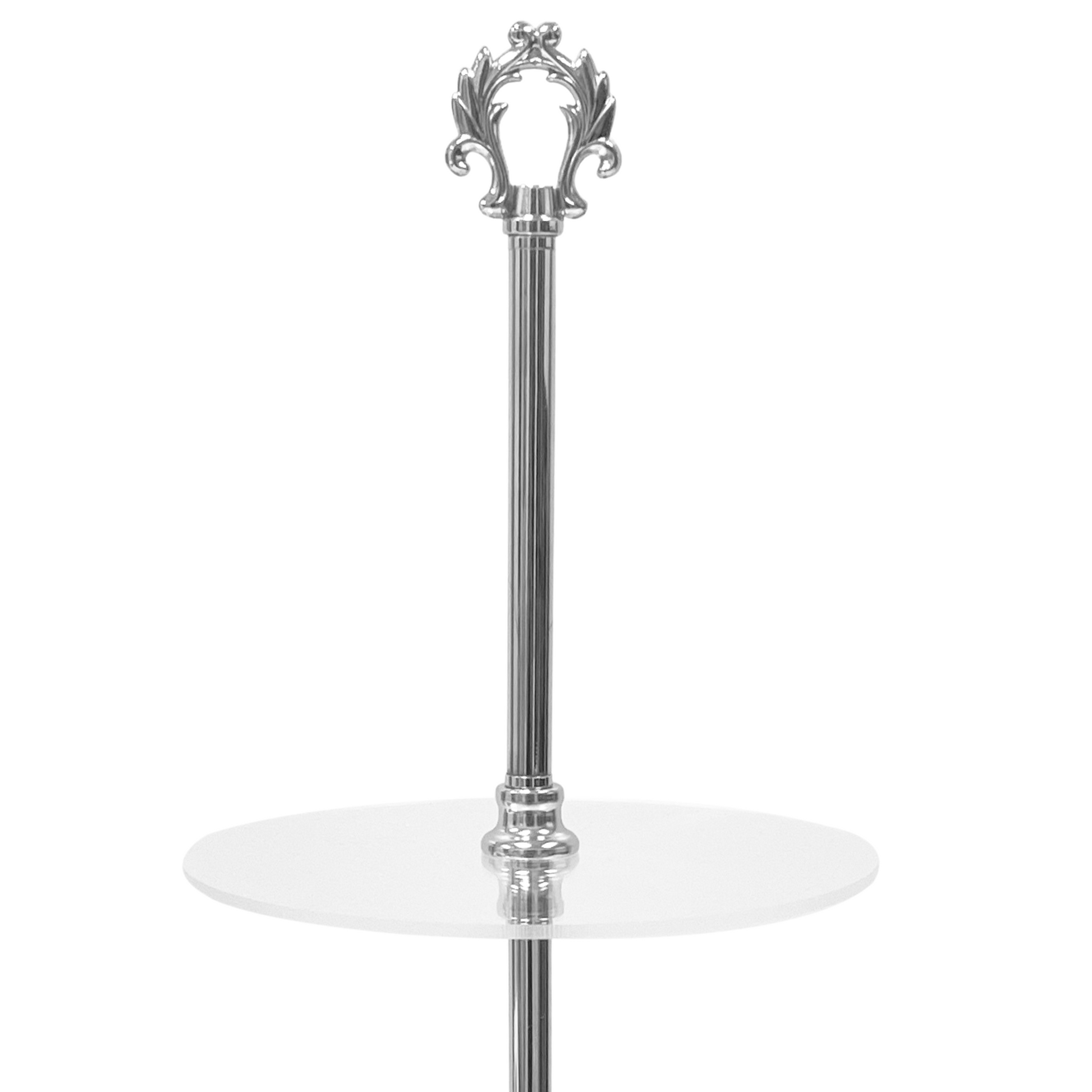 3 Tier Classic Round Acrylic Cupcake Dessert Stand - Silver