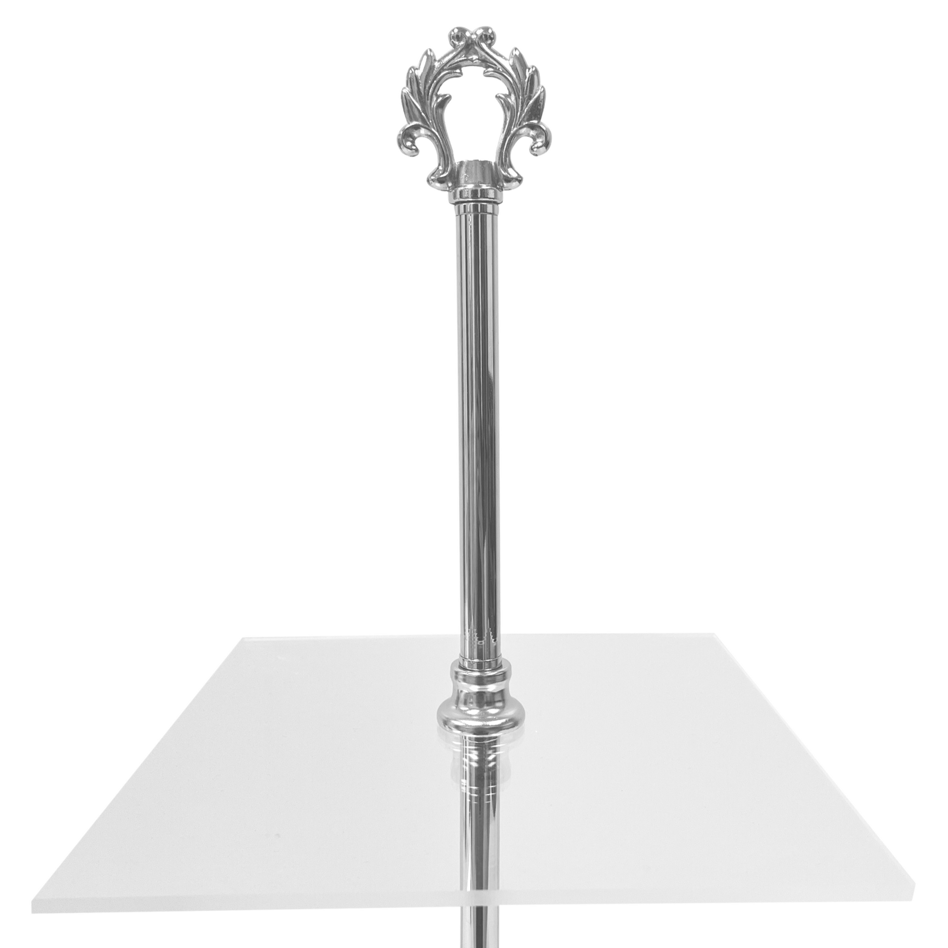 3 Tier Classic Square Acrylic Cupcake Dessert Stand - Silver