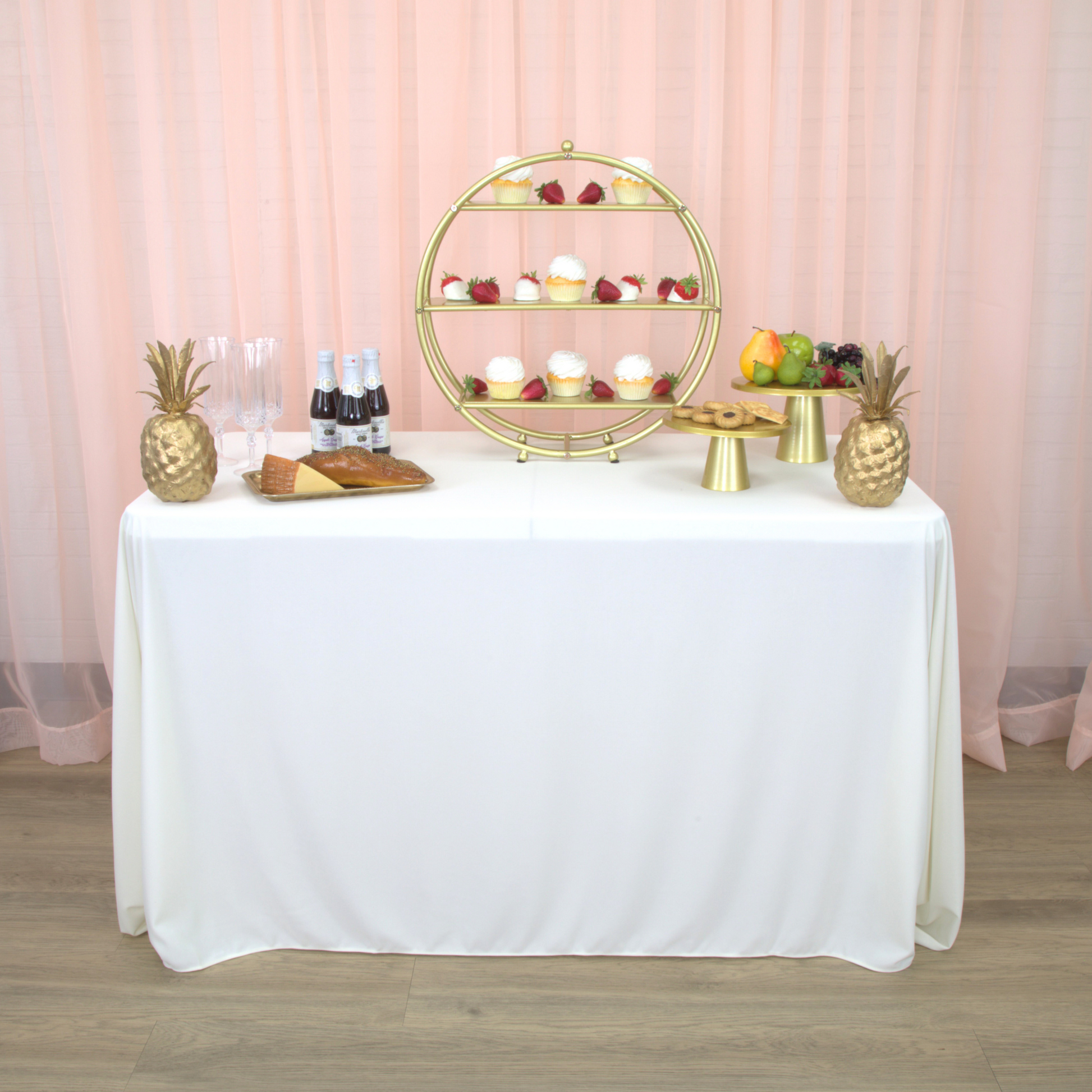 3 Tier Wheel Ring Dessert Stand - Gold