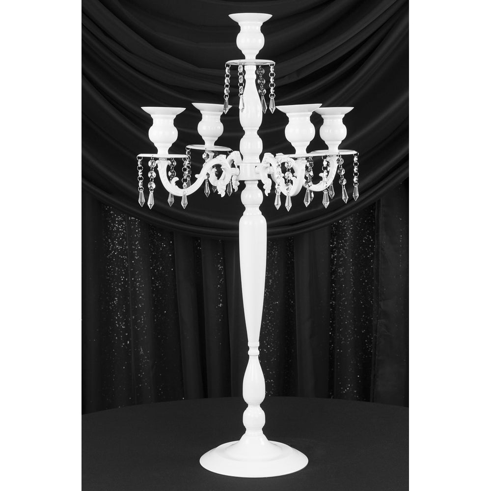 36" Candelabra Tabletop Centerpiece - White - CV Linens