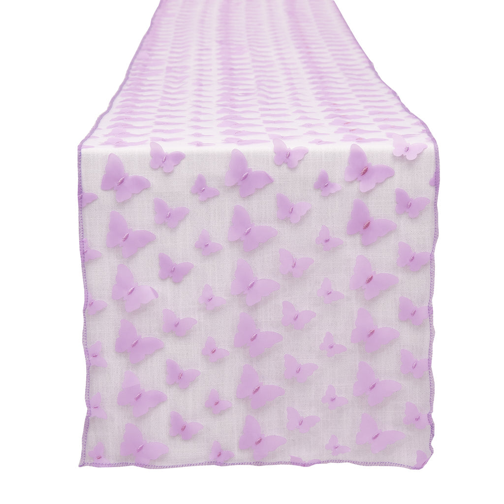3D Butterfly Sheer Table Runner - Lavender