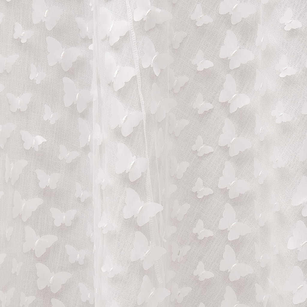3D Butterfly Sheer Fabric Roll Bolt 50"x5 yards - White
