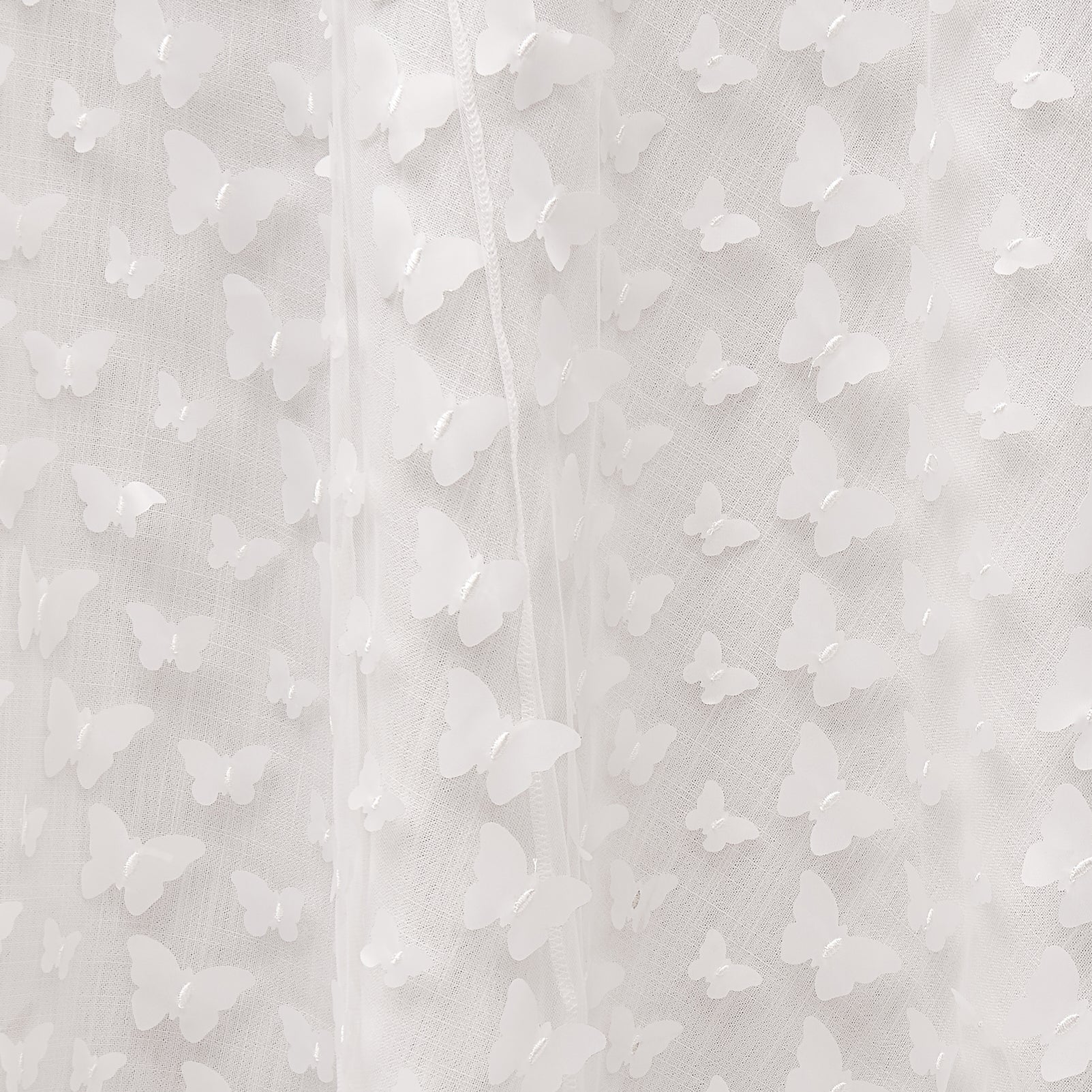 3D Butterfly Sheer Fabric Roll Bolt 50"x5 yards - White
